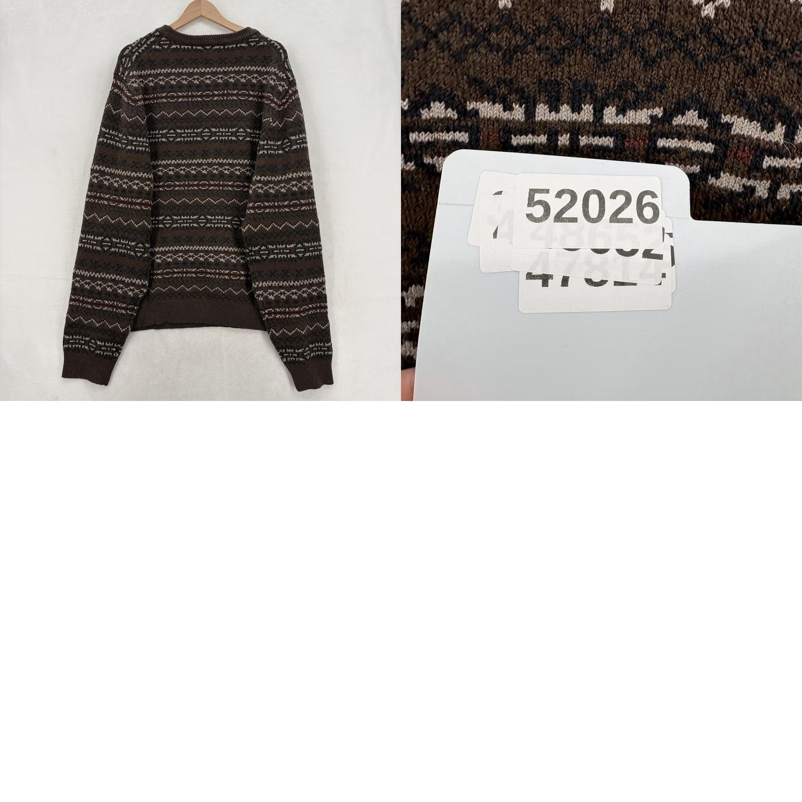 Lands' End Lands' End Sweater Mens XL Brown Fair Isle Crewneck Knit Stretch Pullover NWT Size US XL / EU 56 / 4 - 9 Thumbnail