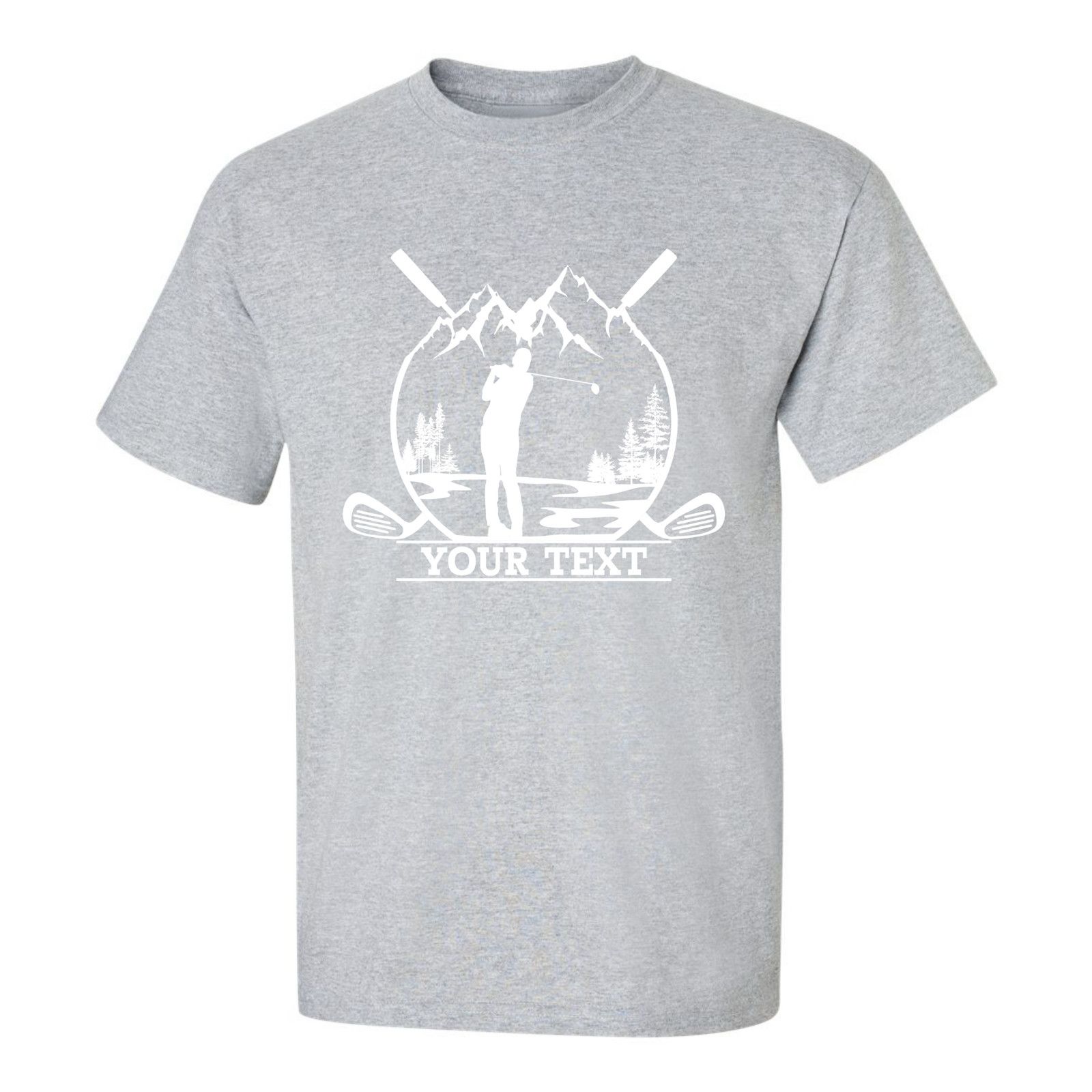 Gildan Personalized Golfer in Nature Scenery Custom Text T-Shirt Size US L / EU 52-54 / 3 - 13 Thumbnail