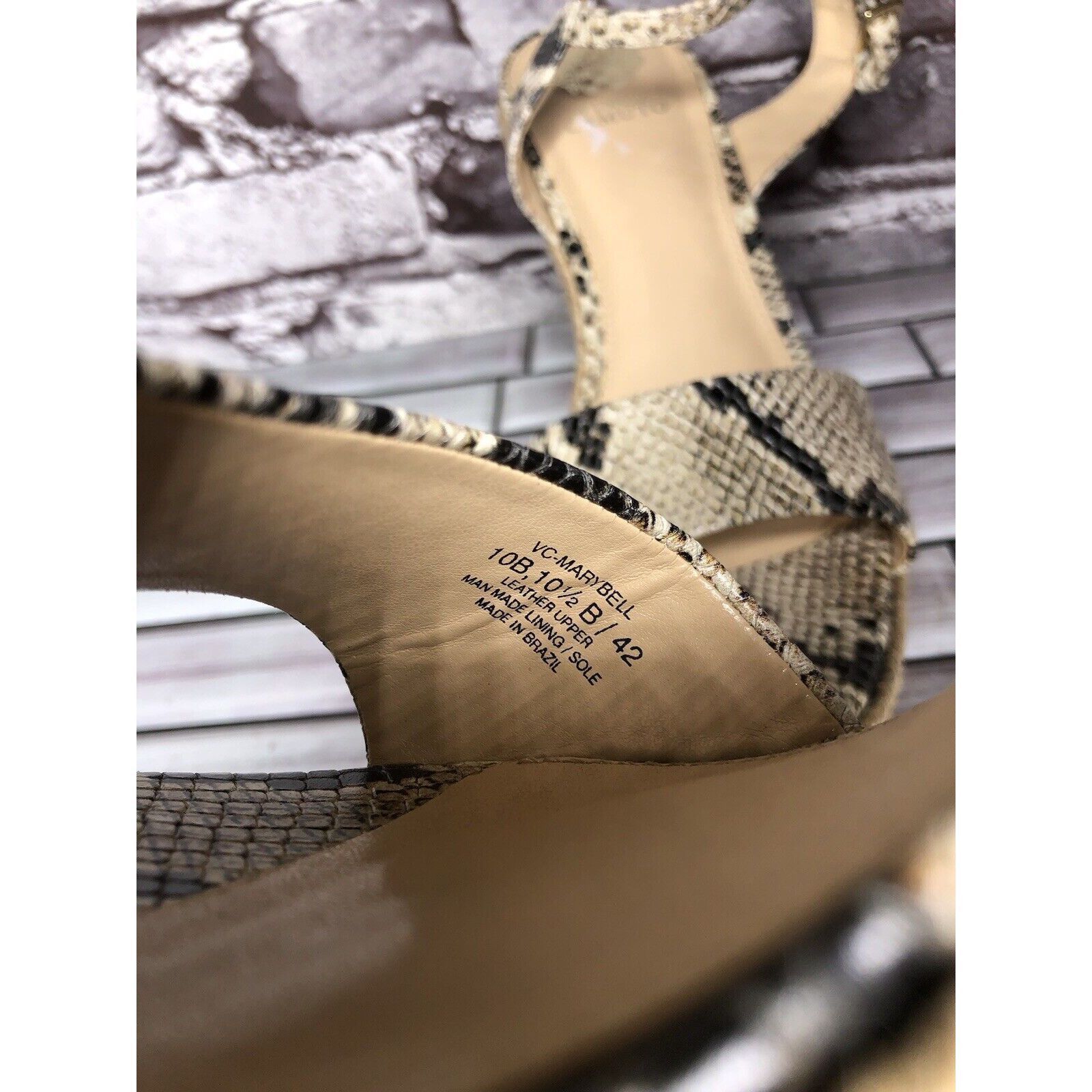 Vince Camuto Vince Camuto Marybell Ivory Leather Snake Wedge Espadrilles Size US 10.5 / IT 40.5 - 10 Thumbnail