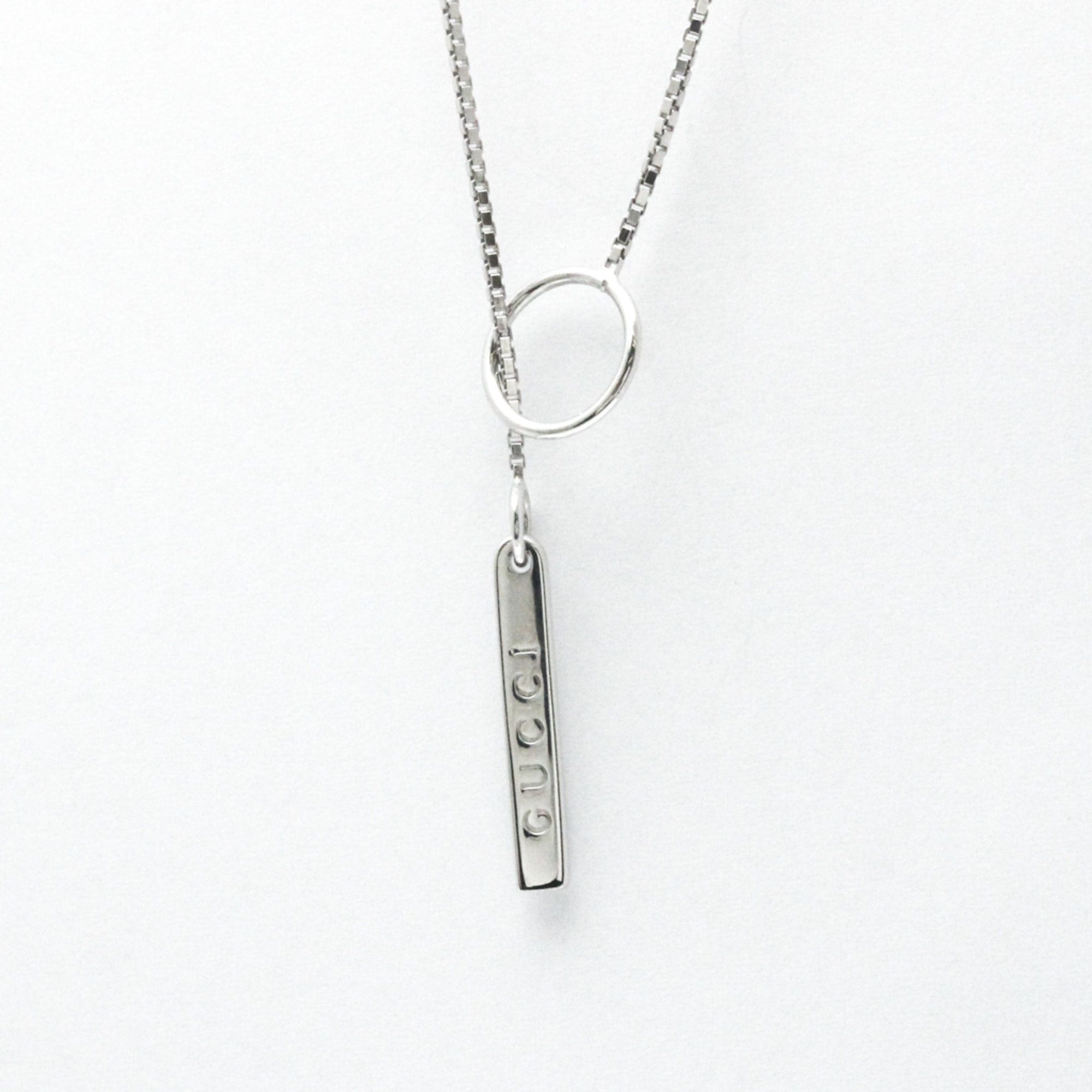 image of Gucci Lariat Necklace White Gold [18K] Men,women Pendant Necklace, Women's