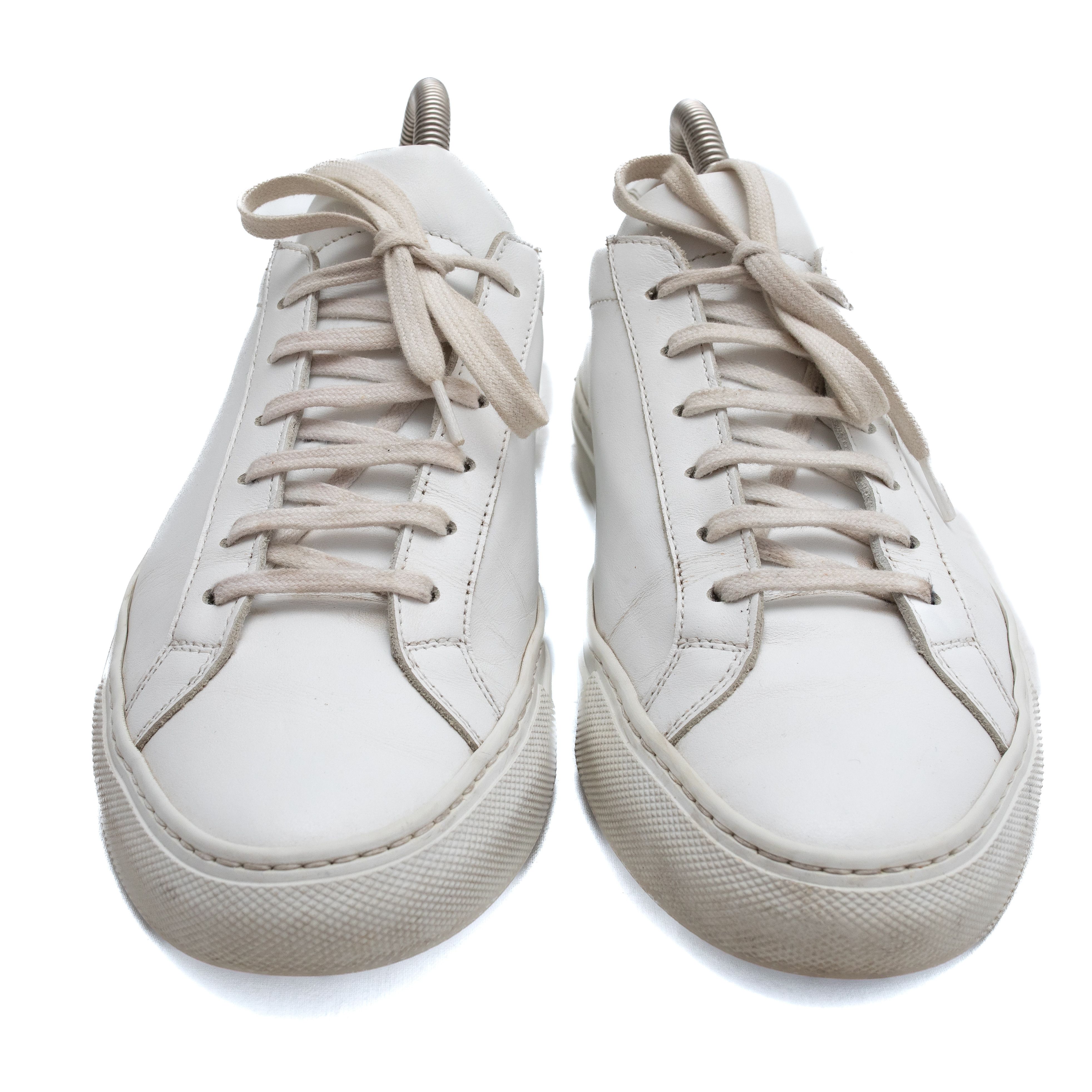 Common Projects COMMON PROJECTS Achilles Low White Leather Sneakers Size US 7 / IT 37 - 4 Thumbnail