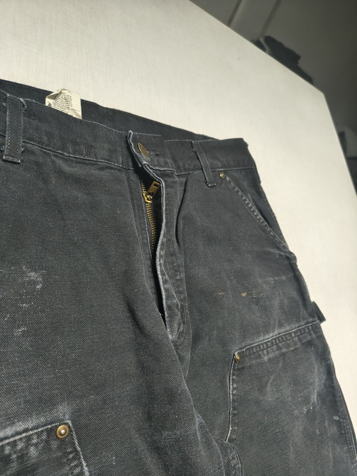 Carhartt DISTRESSED VINTAGE BLACK CARHARTT DOUBLE KNEE DENIM 🪚(016) Size US 34 / EU 50 - 10 Thumbnail