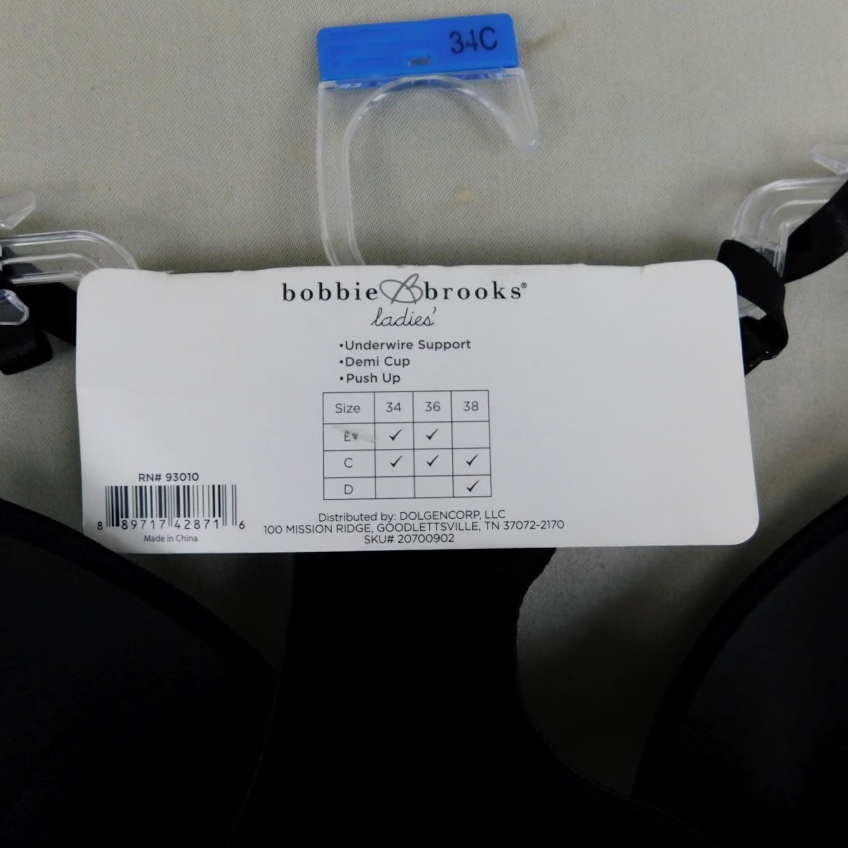Vintage Bobbie Brooks 34C Black Microfiber Racerback Push Up Underwire Bra Demi Cup Front Closure Straps Adjustable Padded Size ONE SIZE - 6 Thumbnail
