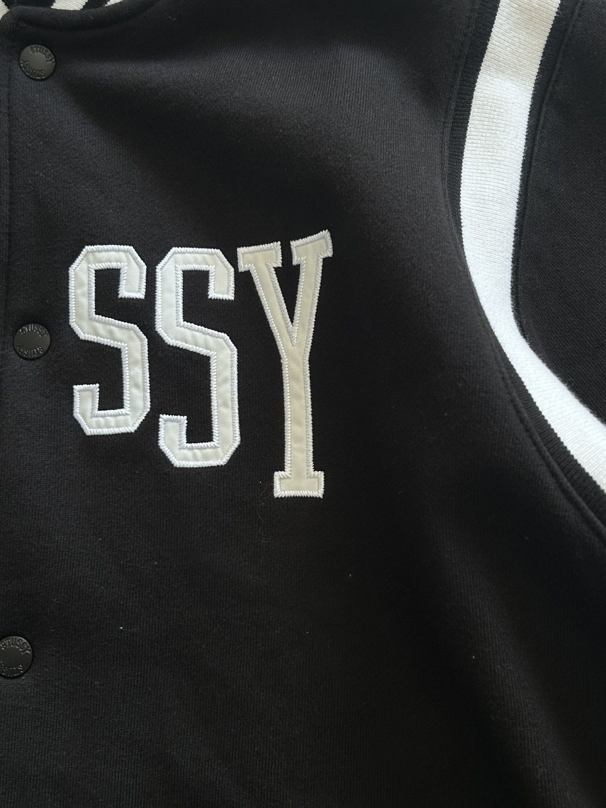 Stussy Vintage Stussy Arc Black Varsity Jacket Size US XL / EU 56 / 4 - 4 Thumbnail