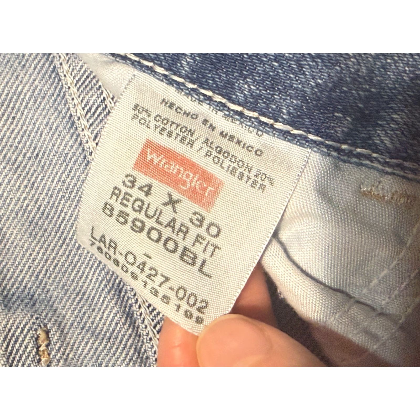 Wrangler Wrangler Jeans Men's Size 34x30 Blue Denim Straight Leg Regular Fit Size US 34 / EU 50 - 5 Thumbnail