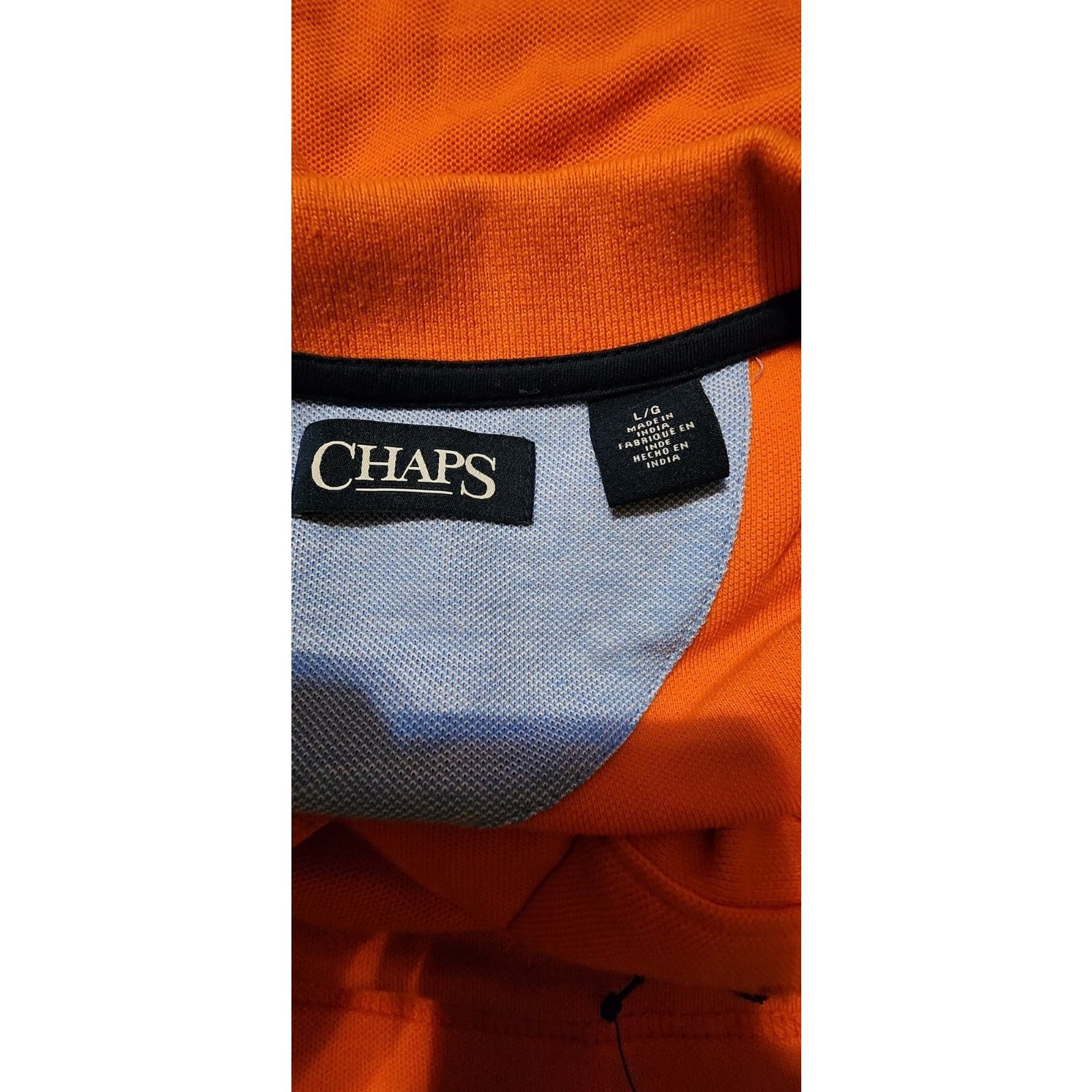 Chaps NWT Orange Chaps Mens Polo Short Sleeve Size L. Size US L / EU 52-54 / 3 - 4 Thumbnail