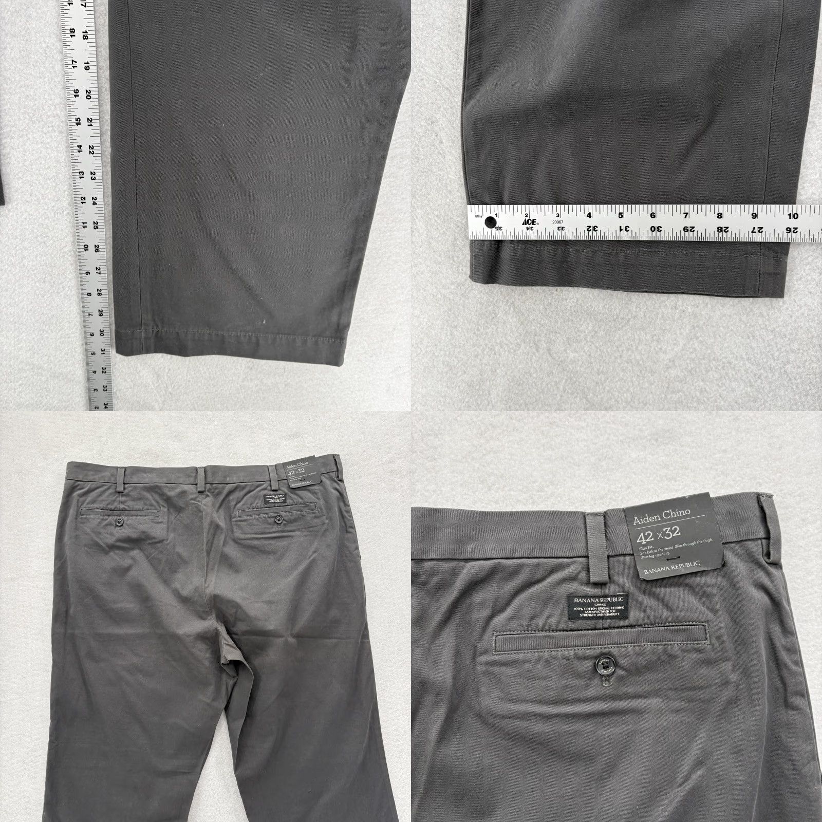 Banana Republic Banana Republic Pants Mens 42x32 Gray Aiden Chino Casual Straight Cotton Office Size US 42 / EU 58 - 8 Thumbnail