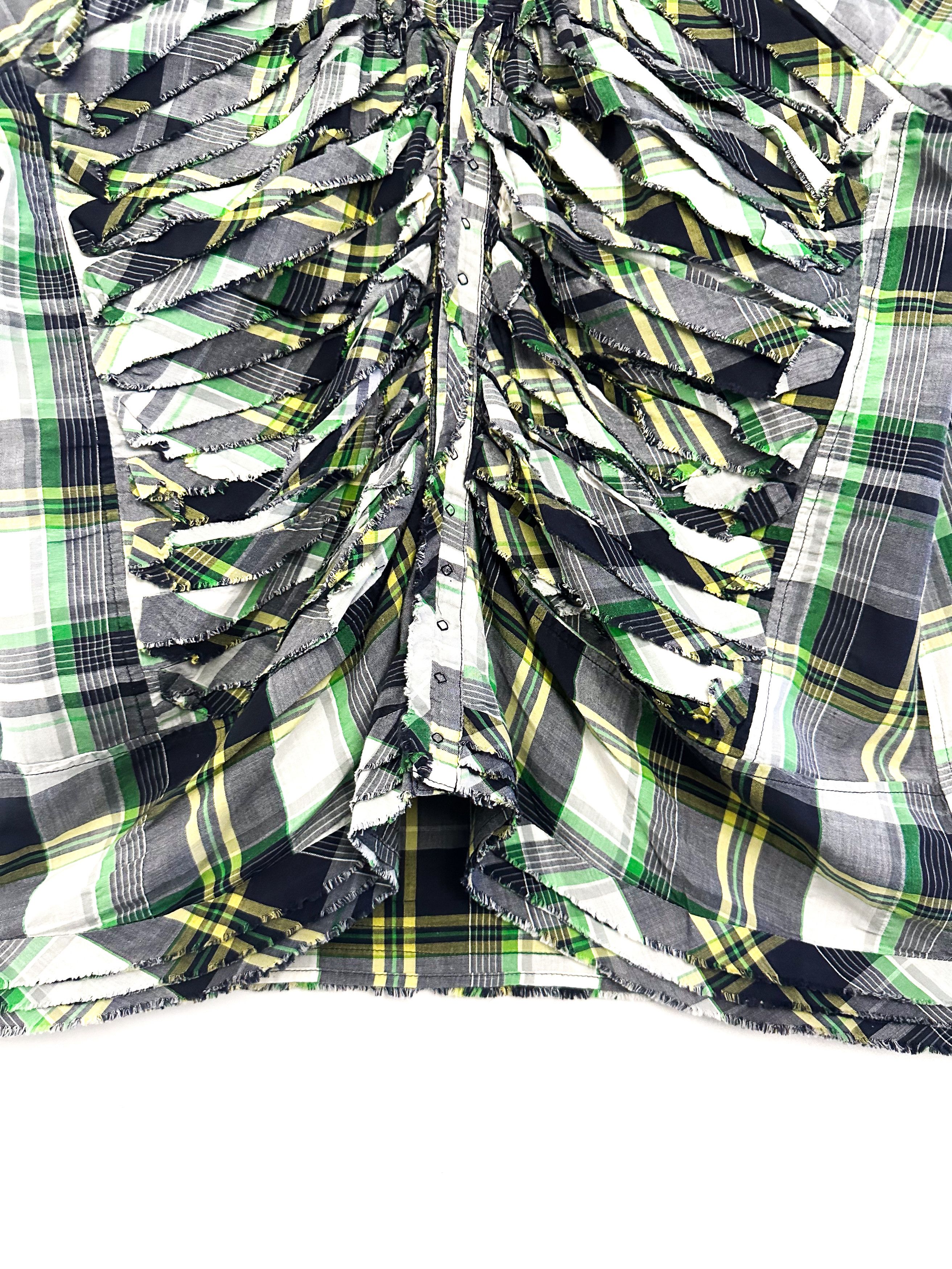 Zucca ZUCCA SKELETON DISTRESSED PLAID SHIRT Size S / US 4 / IT 40 - 2 Thumbnail