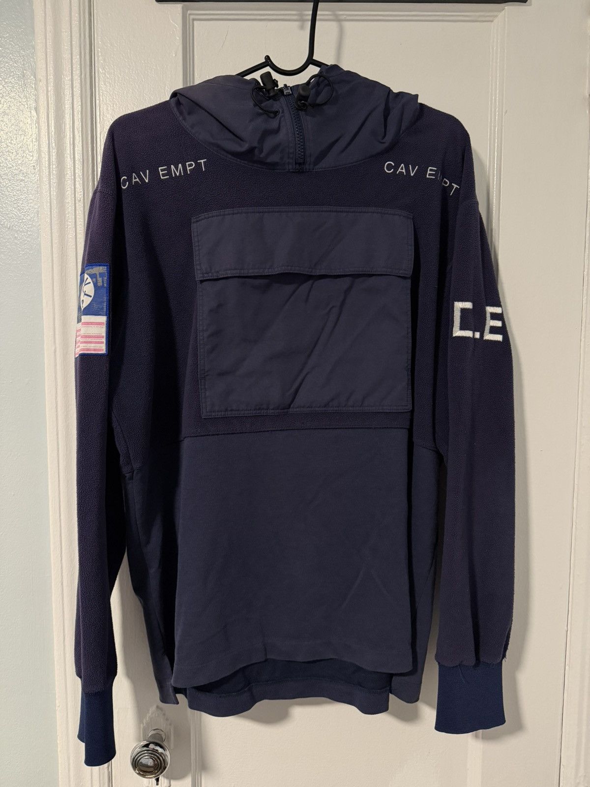 Cav Empt CAV EMPT Navy Blue Light CE Fleece Pullover Hoodie Size US M / EU 48-50 / 2 - 1 Thumbnail