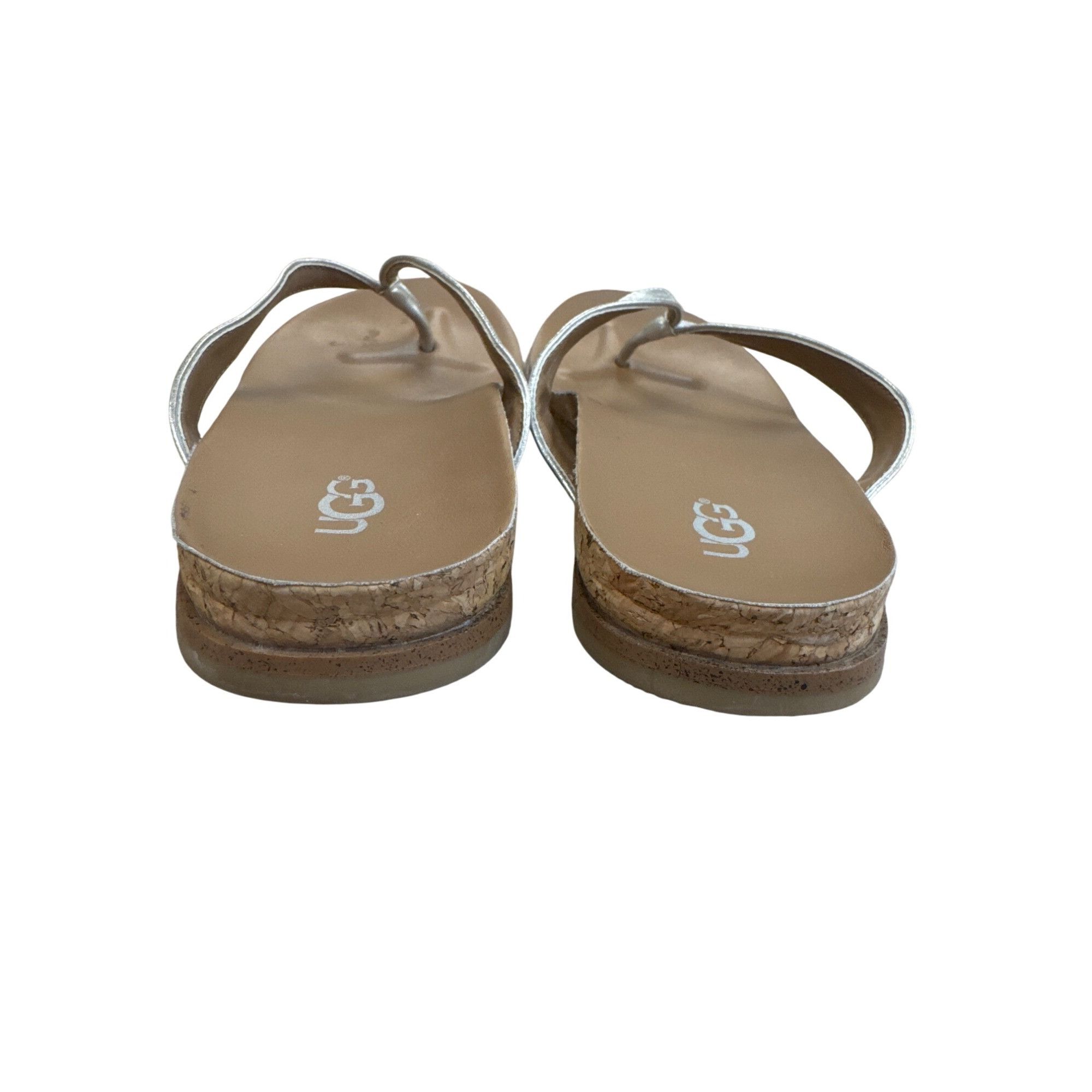 Ugg UGG Womens Silver Metallic Slip-On Sandals Size 4 SKU 8216 Size US 4 / IT 34 - 6 Thumbnail