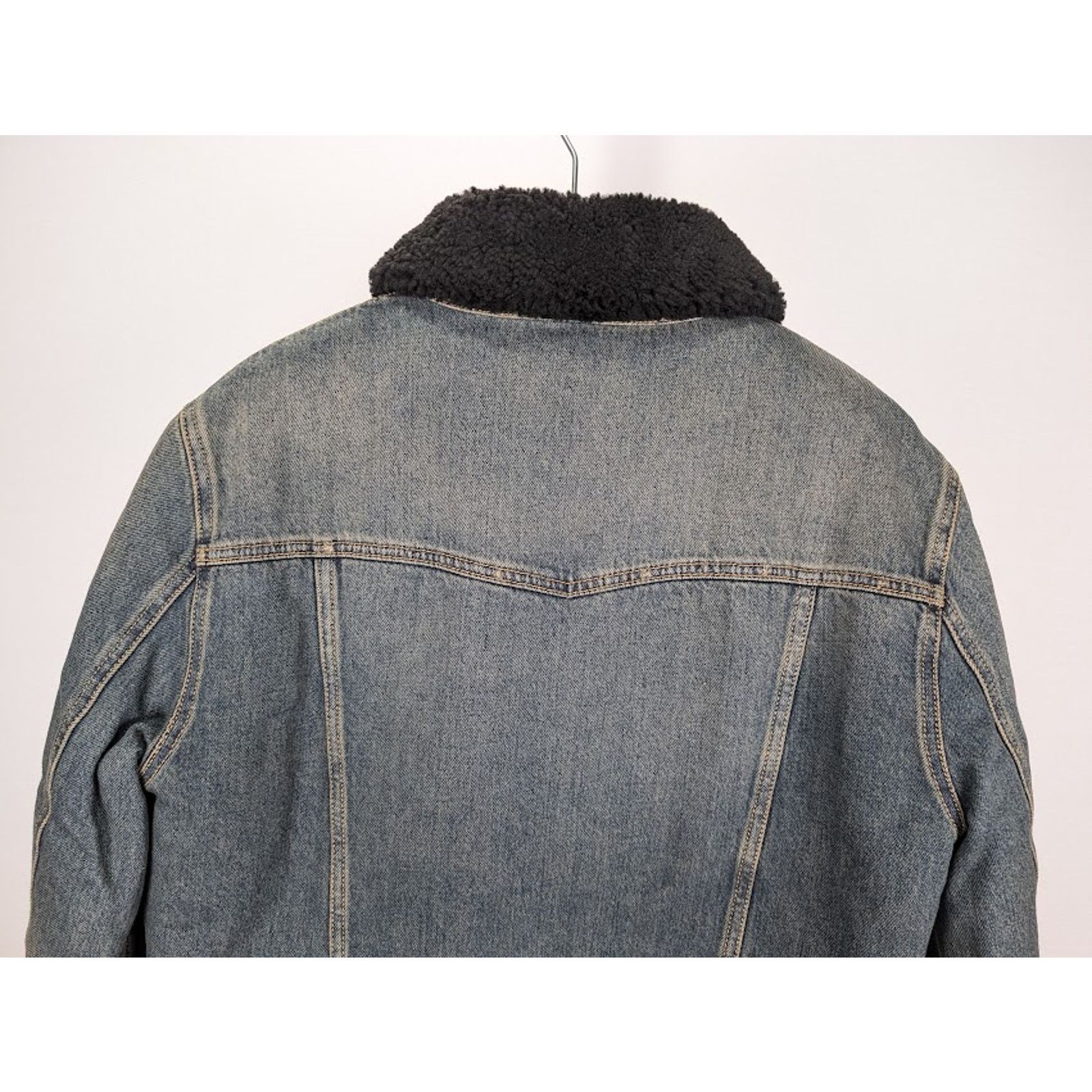 Saint Laurent Paris o1rshd1 Shearling Denim Jacket in Light Blue Size US XXL / EU 58 / 5 - 15 Thumbnail