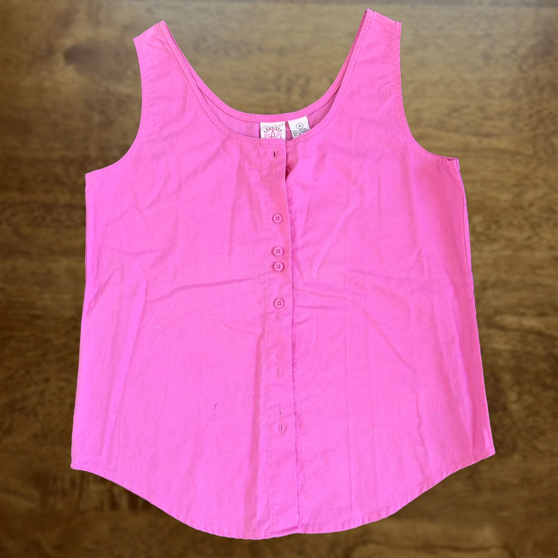 Vintage VINTAGE American Weekend Tank Womens M Pink Button Front Scoop Neck Shirt Size M / US 6-8 / IT 42-44 - 1 Thumbnail