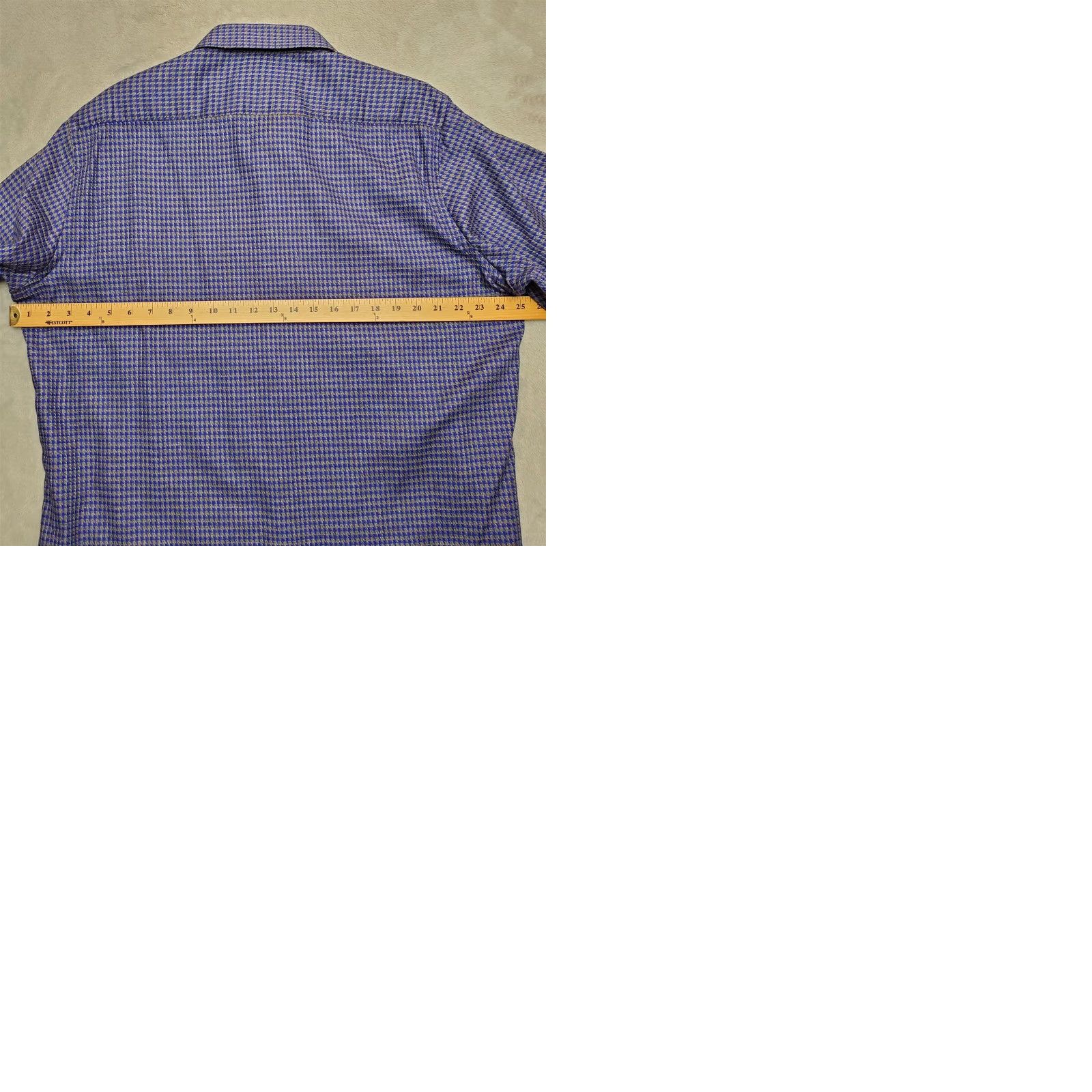 Robert Graham Robert Graham Shirt Mens XL Blue Gray Houndstooth Flip Cuff Casual Size US XL / EU 56 / 4 - 9 Thumbnail