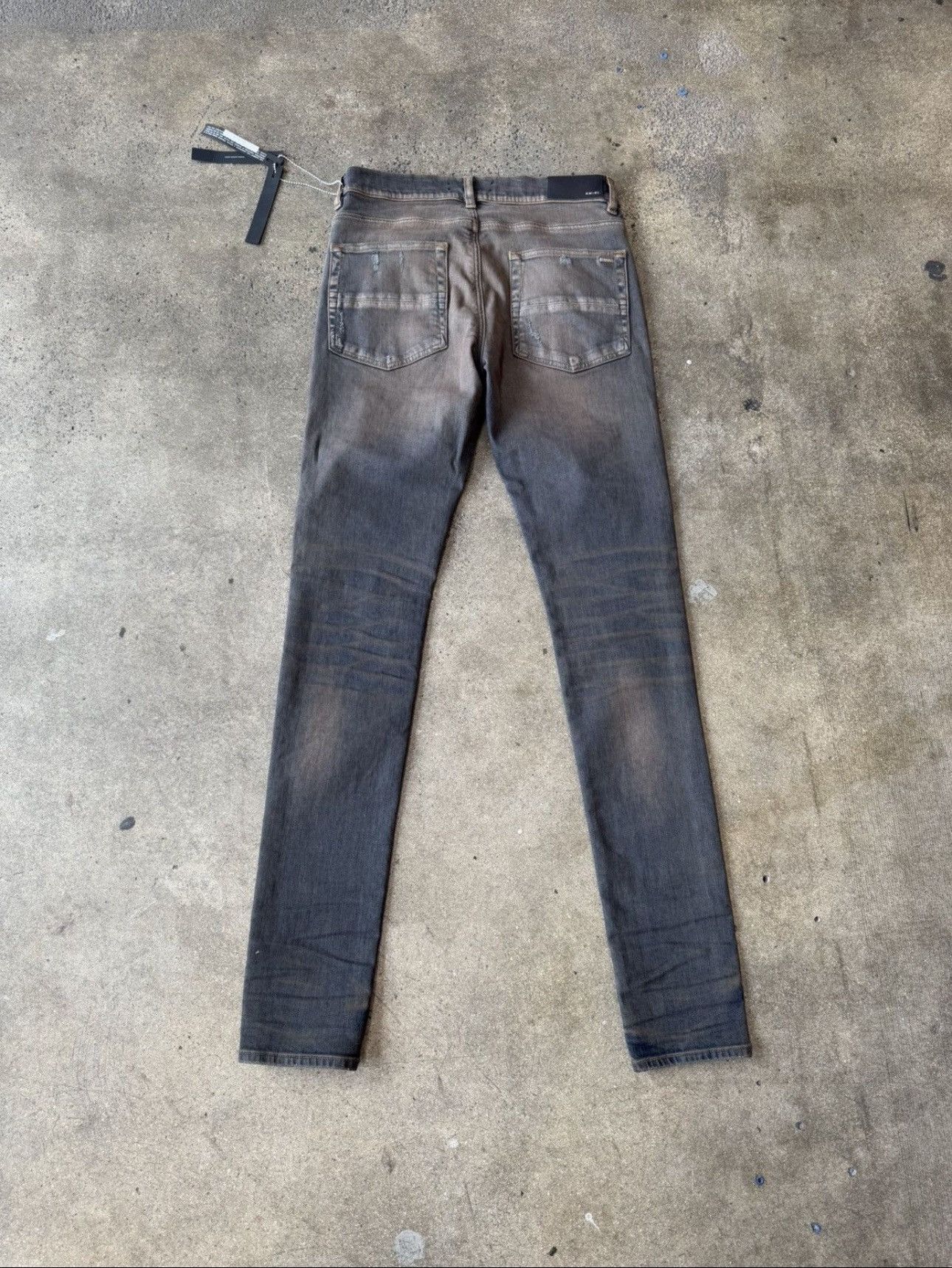 Amiri Amiri Dark Indigo & Black Patch Thrasher Jeans Size US 38 / EU 54 - 2 Thumbnail