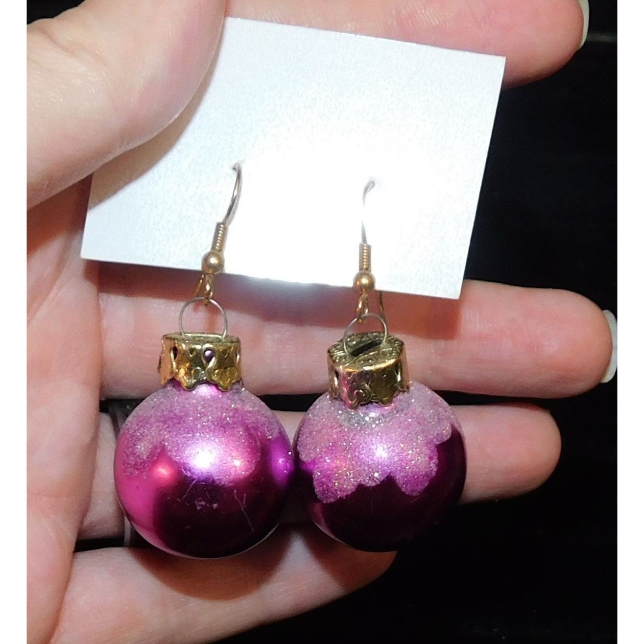 Other Snowy Purple Holiday Ornament Drop Earrings Size ONE SIZE - 4 Thumbnail