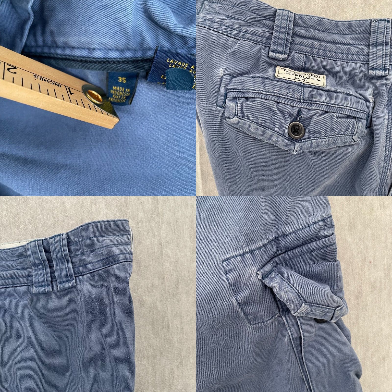 Polo Ralph Lauren Polo Ralph Lauren Cargo Shorts Adult 35 Blue Cotton Mens Chino Classic Waist 34 Inseam 9 Casual Hip Hop American Logo Pockets Size US S / EU 44-46 / 1 - 8 Thumbnail