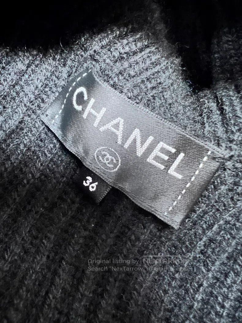 Chanel Chanel Letter embroidery long-sleeved cashmere cardigan co Size XS / US 0-2 / IT 36-38 - 6 Thumbnail