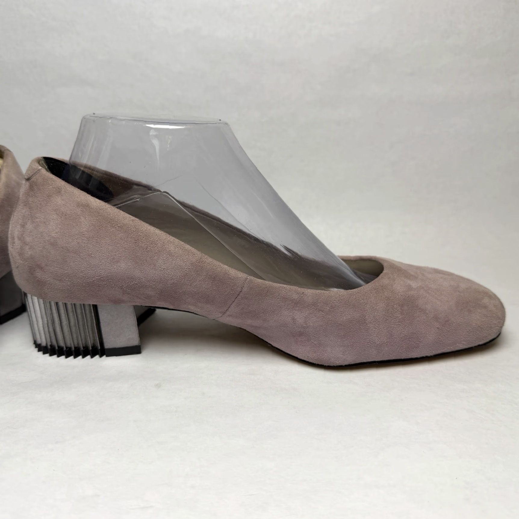 Vintage Girotti Pink Suede Pumps Women's Size 40 W Block Heel Slip On Italy Size US 10 / IT 40 - 7 Thumbnail