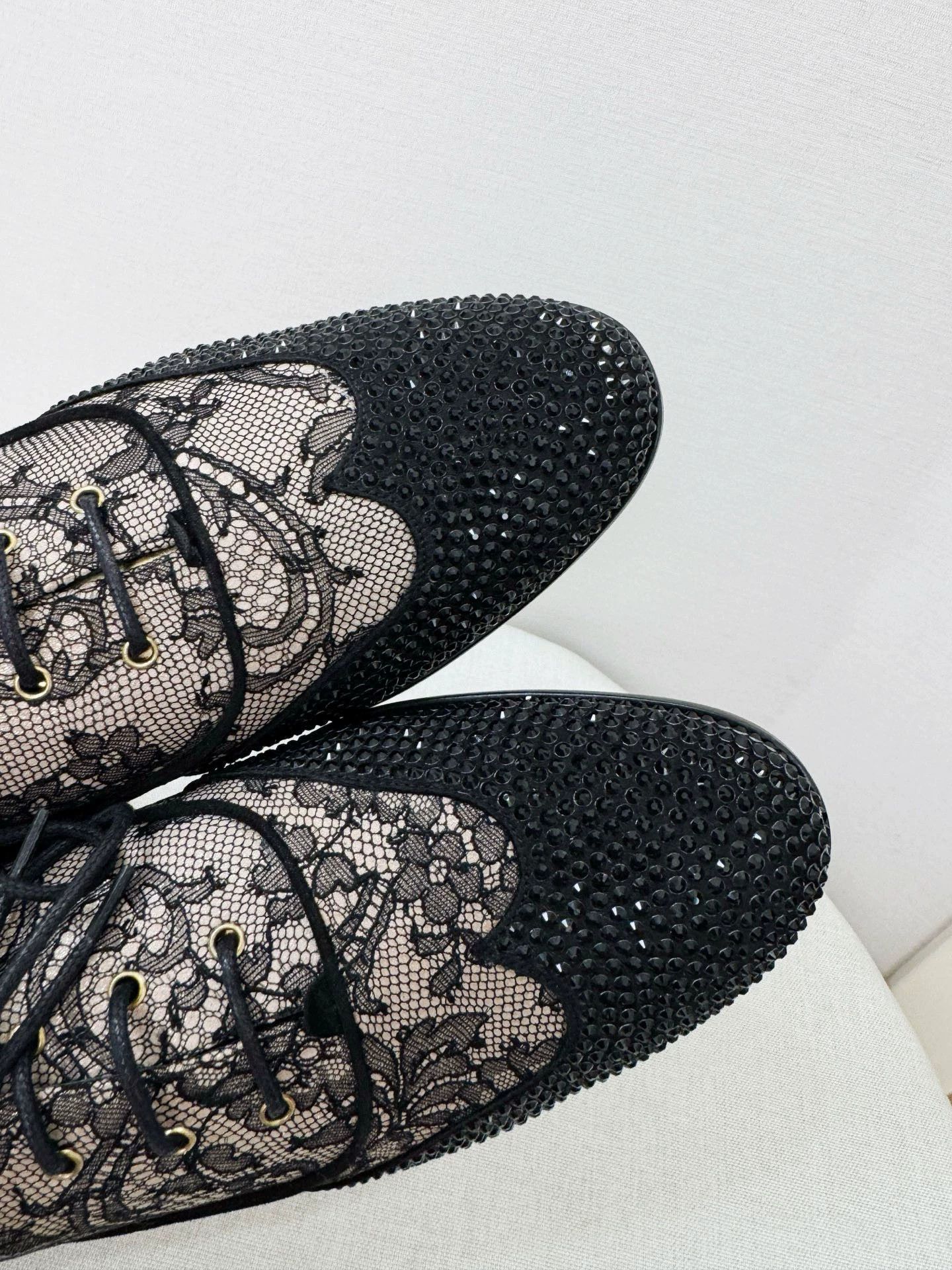 Rene Caovilla Rc Black Lace Crystal Pumps 37 New, Women's (Size 6.5) — image 2 of 5