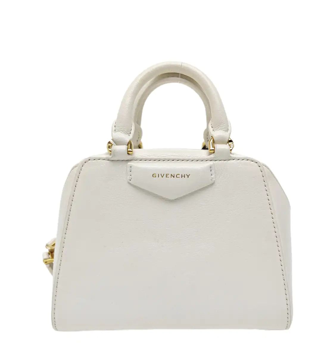 Givenchy GIVENCHY Antigona micro white cowhide leather handbag shoulder bag crossbody bag Size ONE SIZE - 1 Thumbnail
