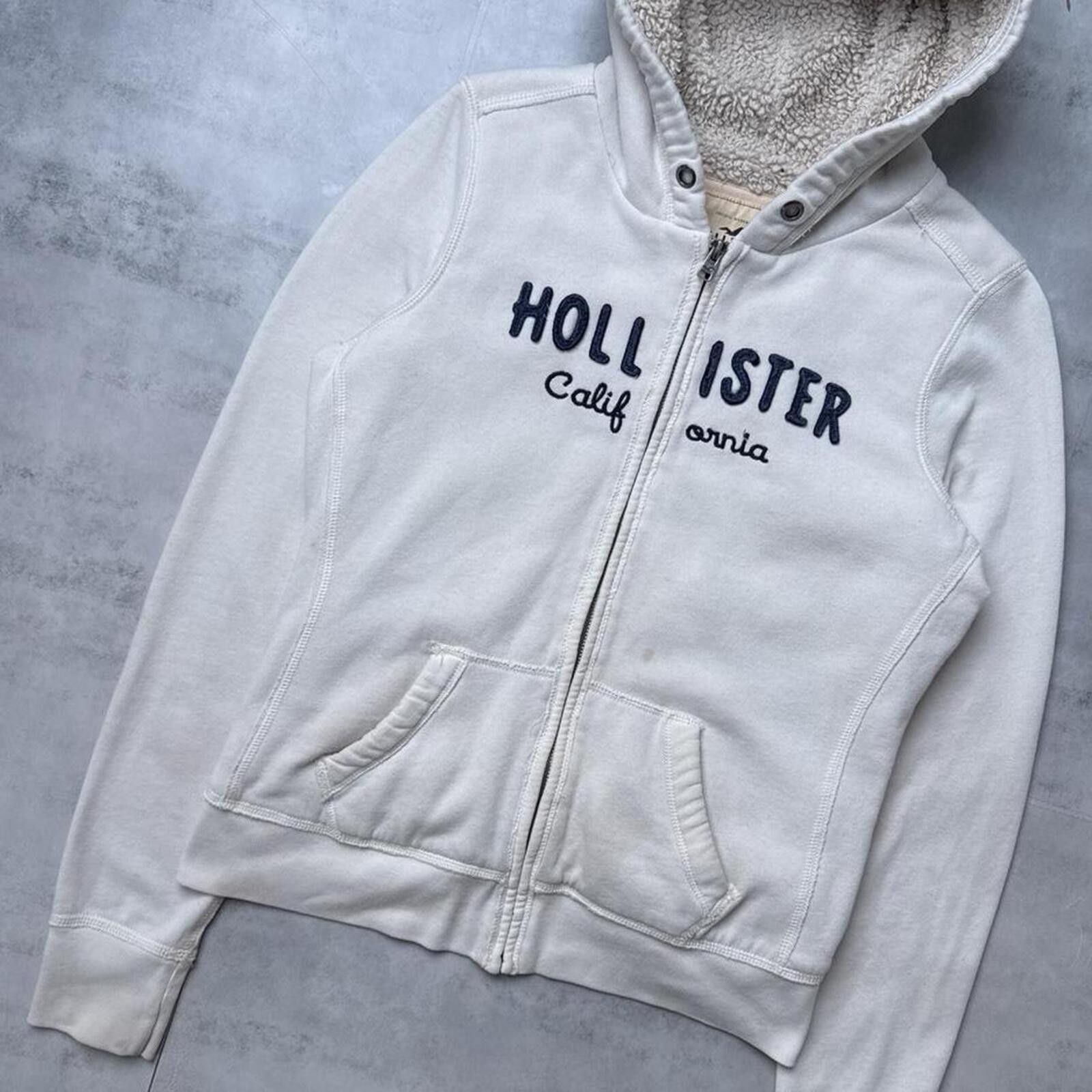 Other Y2K Hollister 00s Sherpa White Zip Up Jacket Size M / US 6-8 / IT 42-44 - 3 Thumbnail