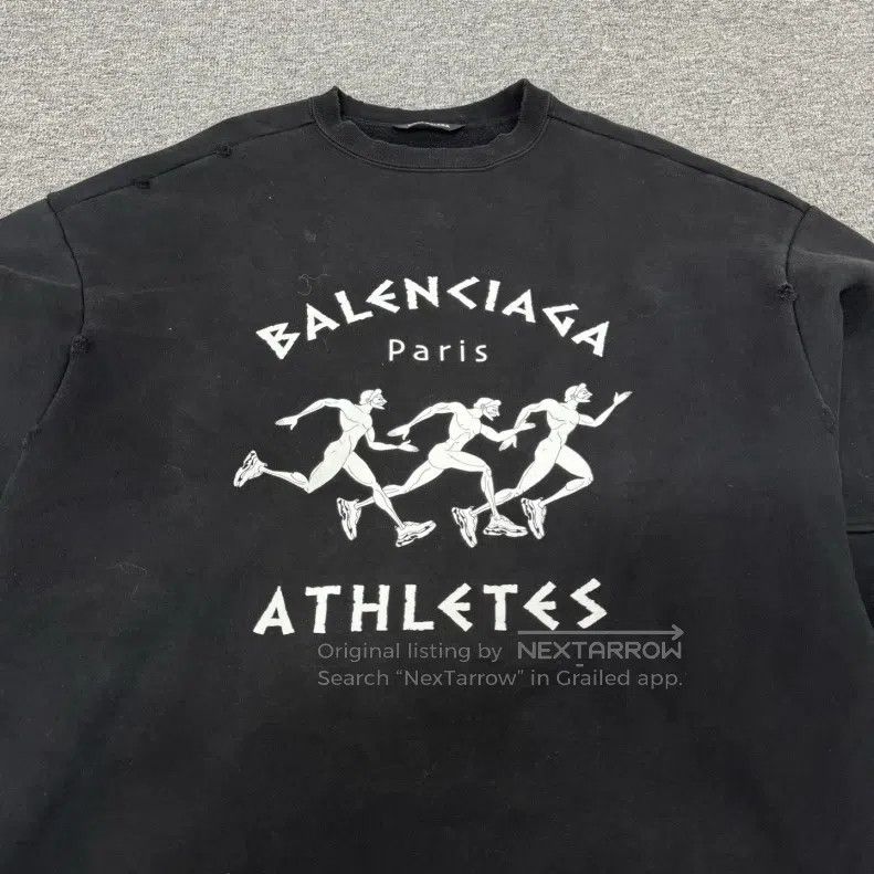 Balenciaga Balenciaga Marathon Destroyed Crewneck Sweatshirt Size US S / EU 44-46 / 1 - 5 Thumbnail