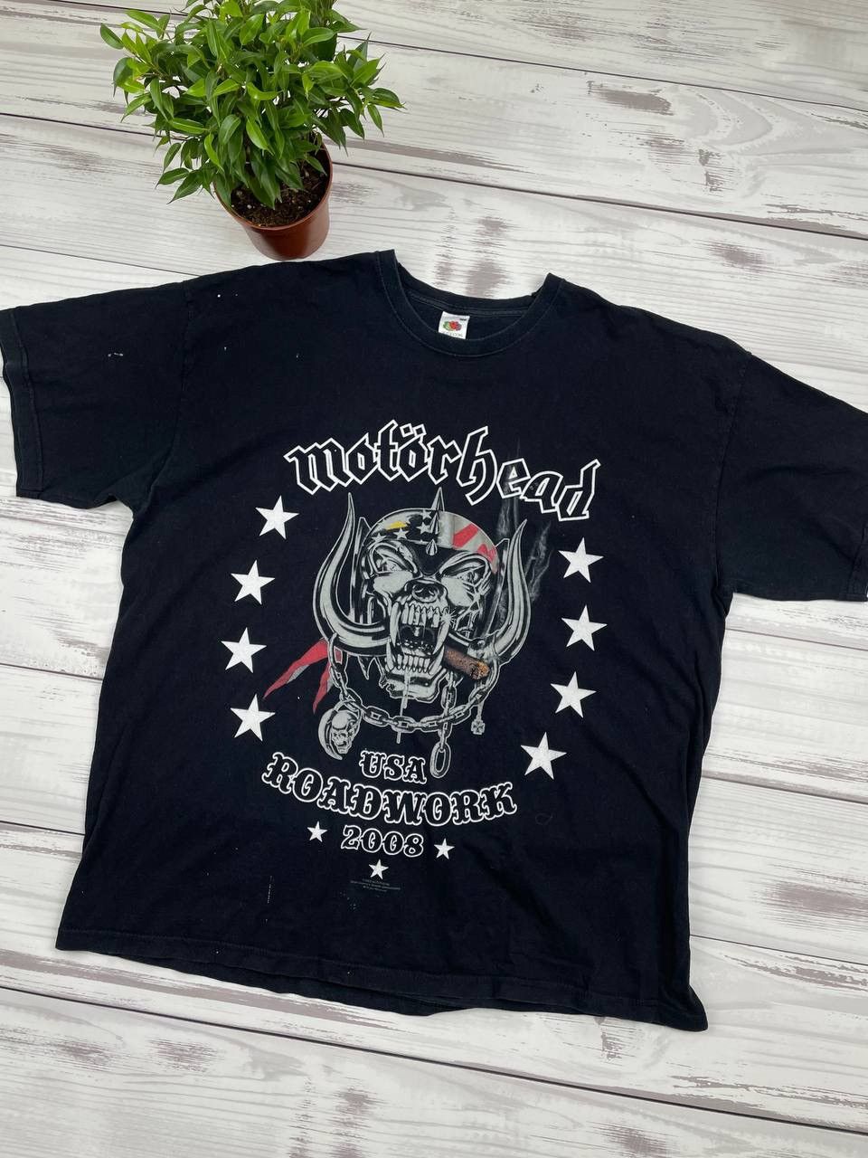 Vintage Motorhead Roadwork Tour Shirt RARE Band Tee Faded Black Size US XXL / EU 58 / 5 - 2 Thumbnail