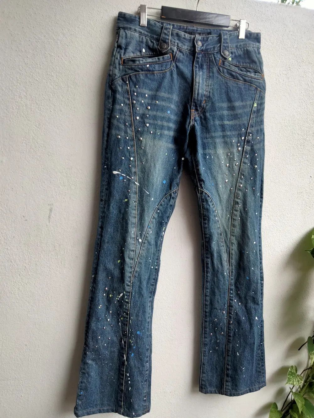 Schlussel Schlussel Flare Denim Painted Size US 31 - 2 Thumbnail