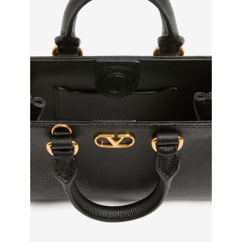 Valentino VALENTINO GARAVANI VLogo Signature Black Grainy Calfskin Min Size ONE SIZE - 4 Thumbnail