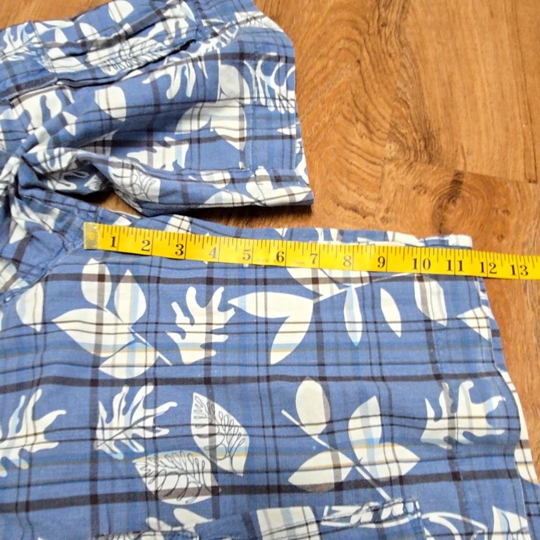 Other Plugg Cargo Shorts Blue Floral Plaid Pattern 34 Mens Shorts Size US 34 / EU 50 - 10 Thumbnail