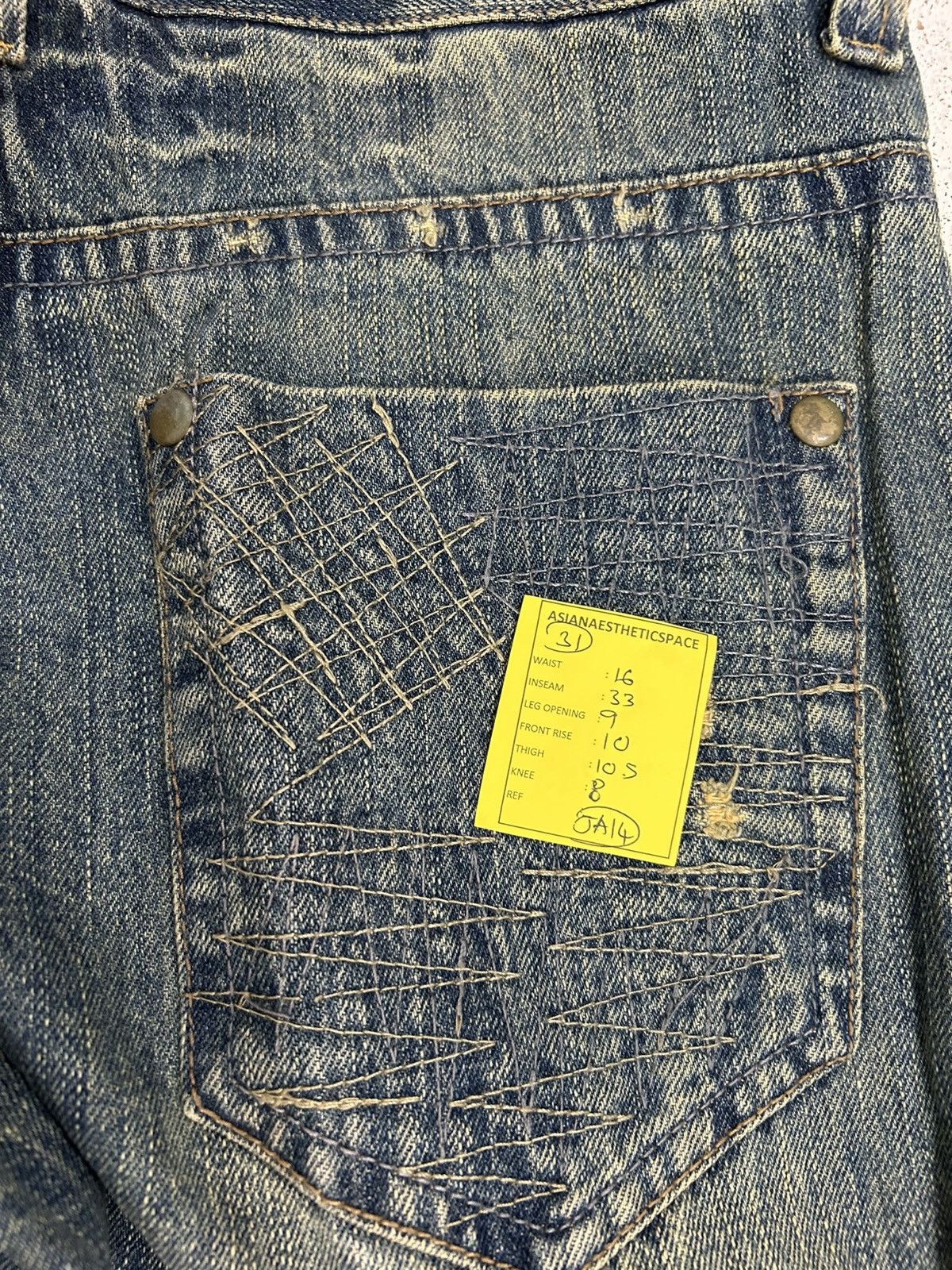 Kapital Japanese Brand Jean Washed Blue Way Jean Zigzag Boro Pcoket Size US 31 - 16 Thumbnail
