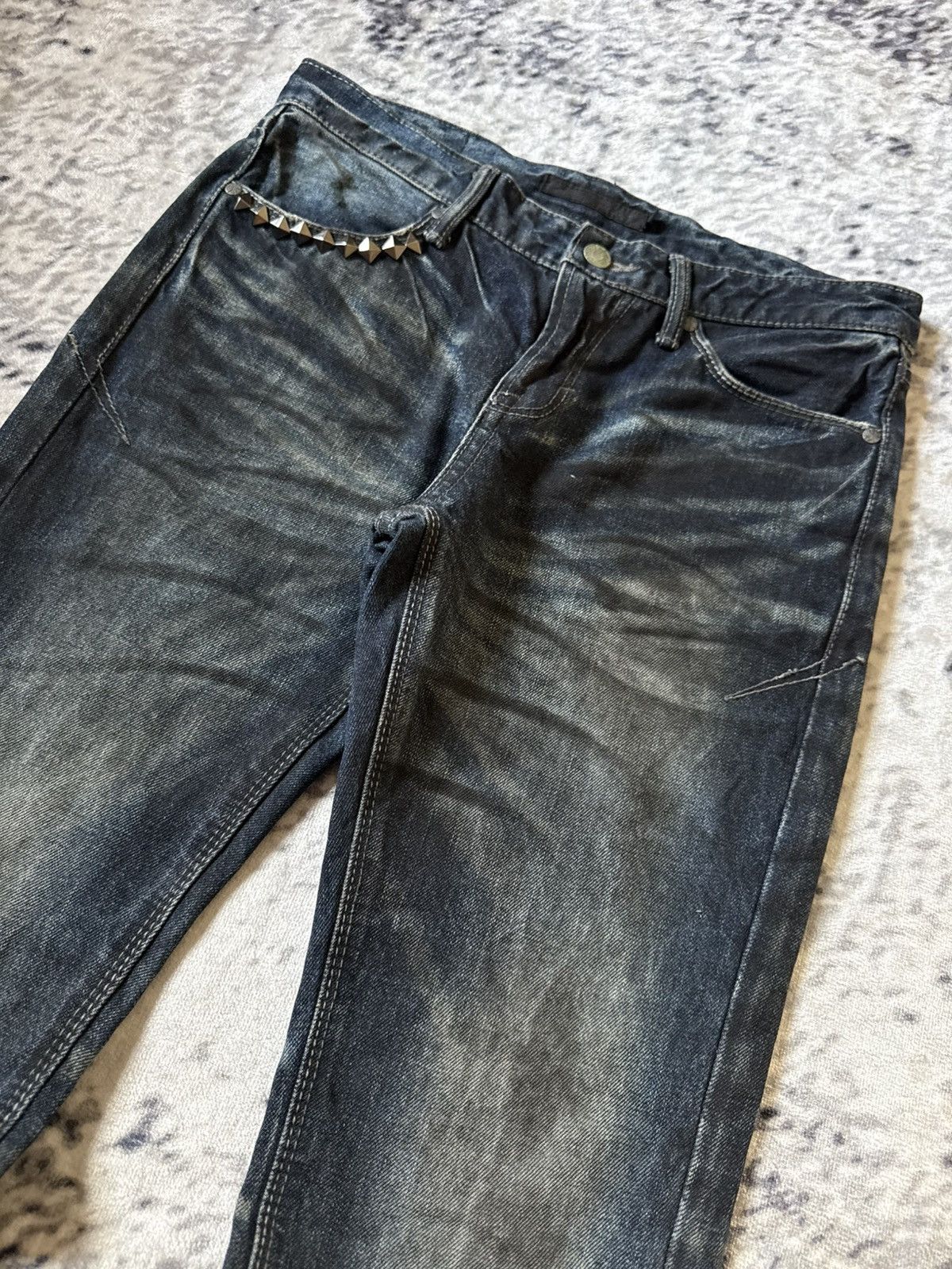 GOSTAR DE FUGA Fuga Japan Shadow Wash Coated Claw Mark Flared Jeans Size US 30 / EU 46 - 13 Thumbnail
