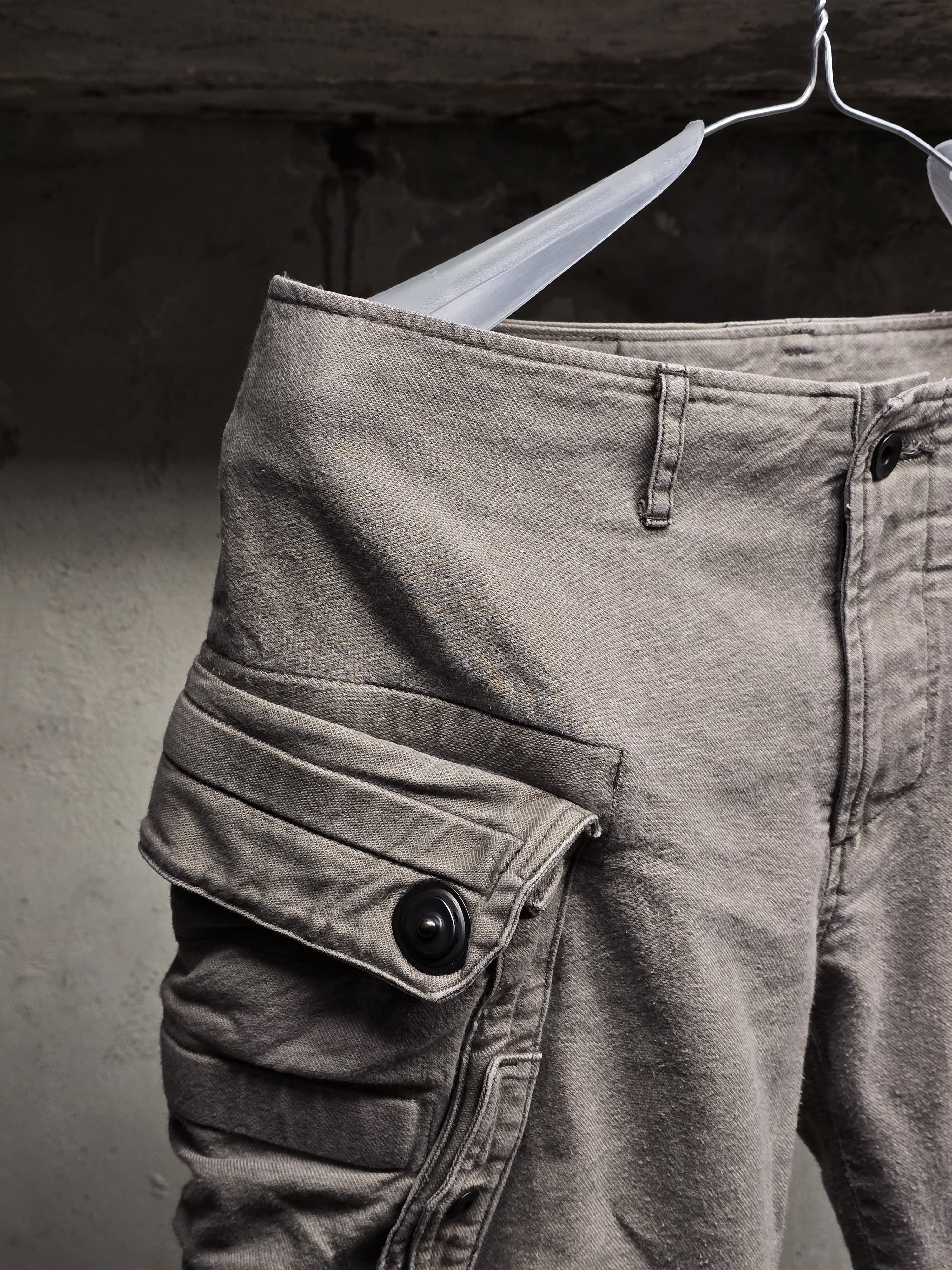 Julius Julius Grey Cotton Serge Gas-Mask Cargo Shorts Size US 32 / EU 48 - 3 Thumbnail