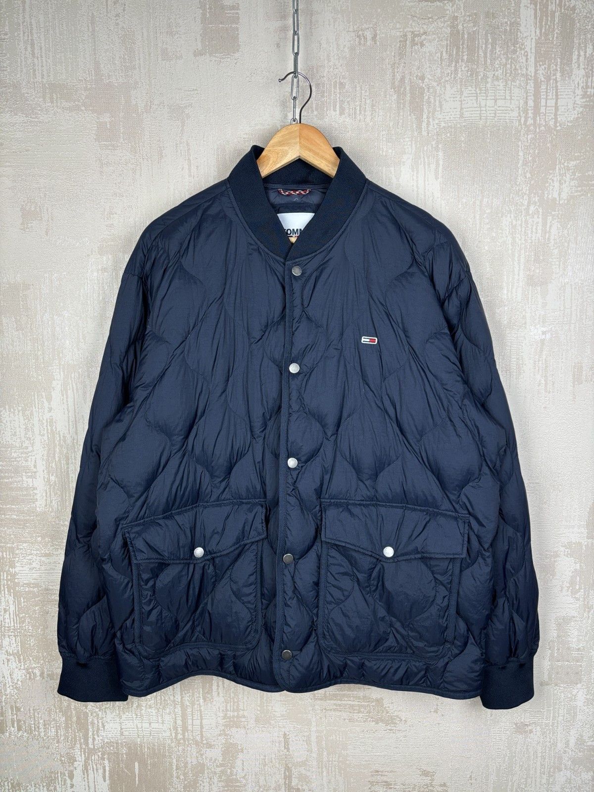 Tommy Jeans Tommy Jeans (Hilfiger) Quilted Down Jacket Navy Snap Button Size US XL / EU 56 / 4 - 2 Thumbnail
