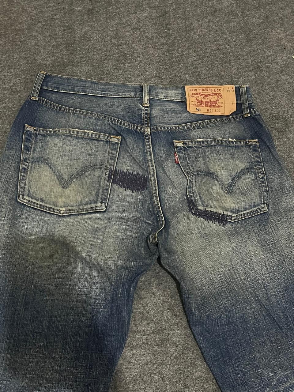 Vintage 2007 Levis 501-0069 Custom Distrassed Repaired Denim