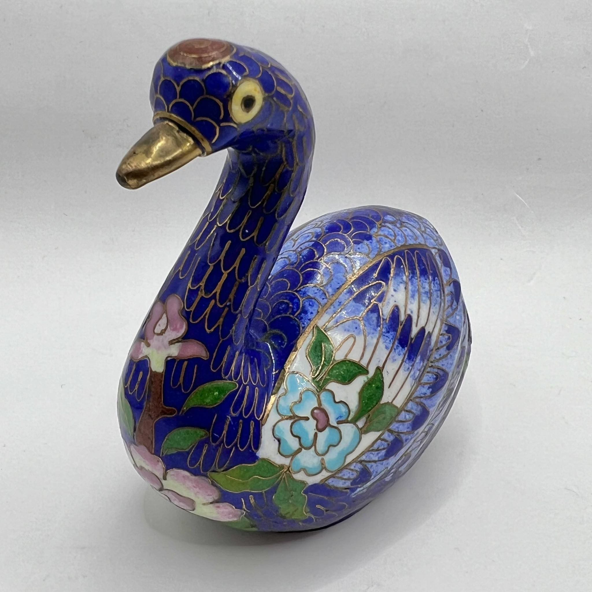 Handmade × Vintage 1970 Vintage Brass Miniature Figure Swan Cloisonne Enamel Size ONE SIZE - 4 Thumbnail