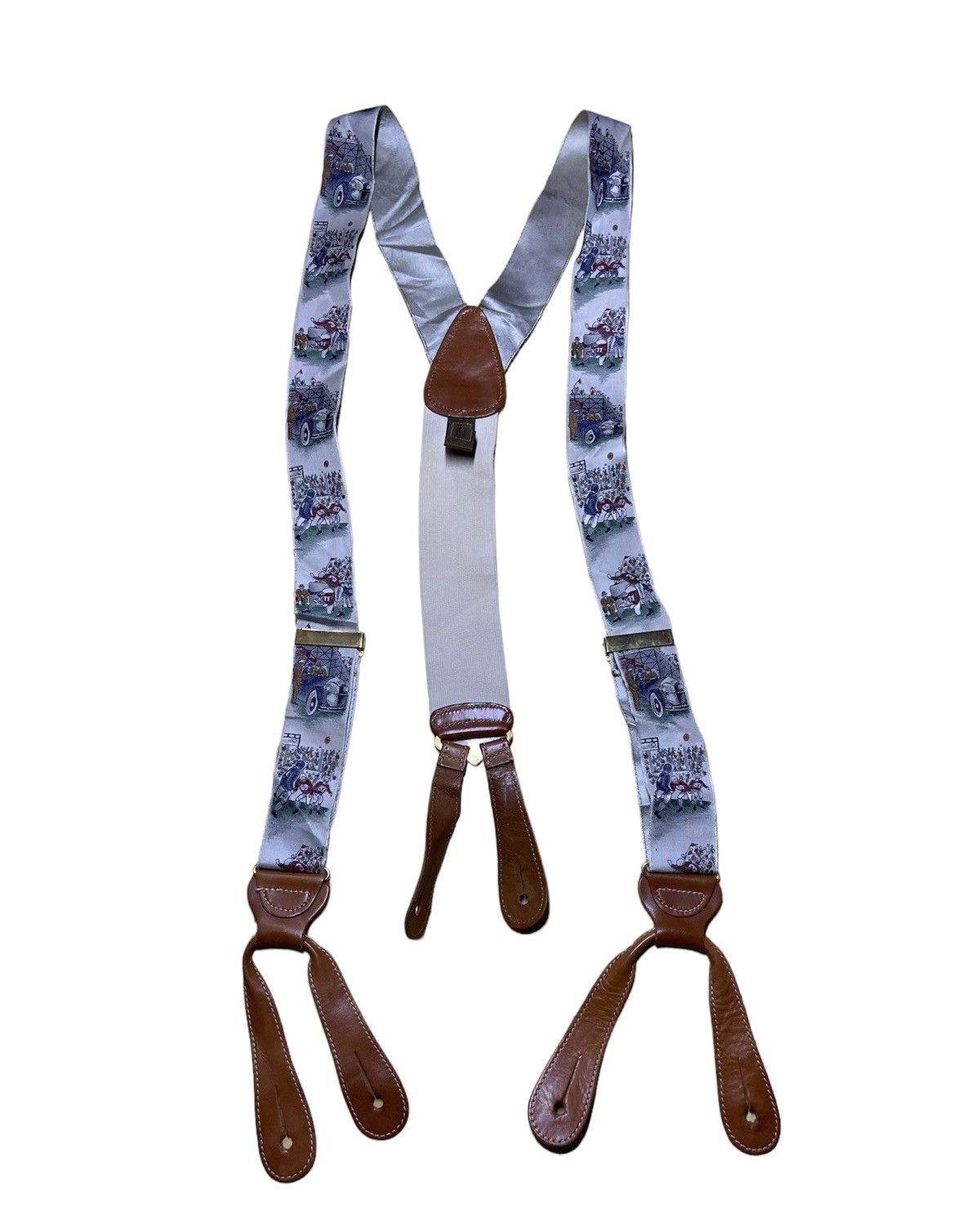 Trafalgar × Vintage TRAFALGAR SUSPENDER LET’S PLAY BASEBALL SILK LEATHER Size ONE SIZE - 1 Thumbnail