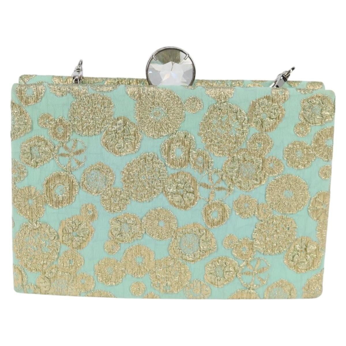Miu Miu Miu Miu Cotton Chain Shoulder Bag Light Blue Size ONE SIZE - 2 Thumbnail