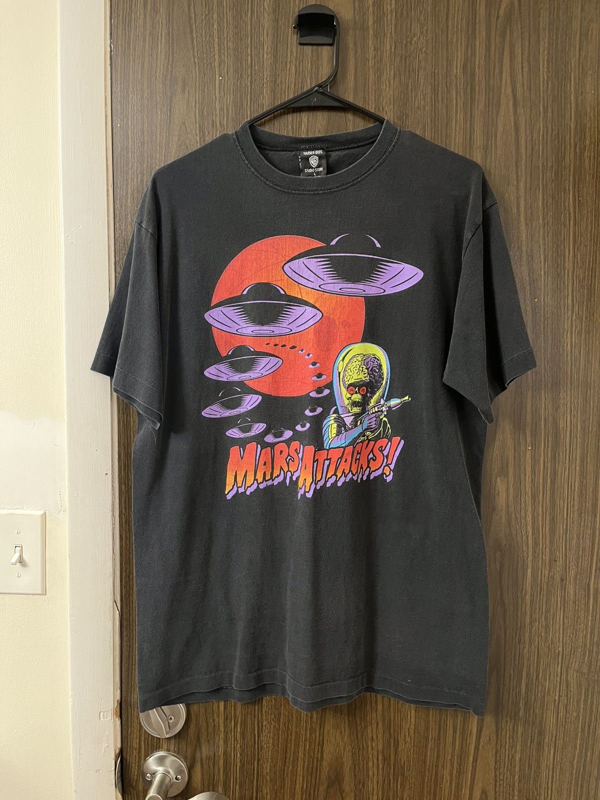 Warner Bros Vintage Mars Attacks Movie Promo T-shirt 1996 Large Size US L / EU 52-54 / 3 - 1 Thumbnail