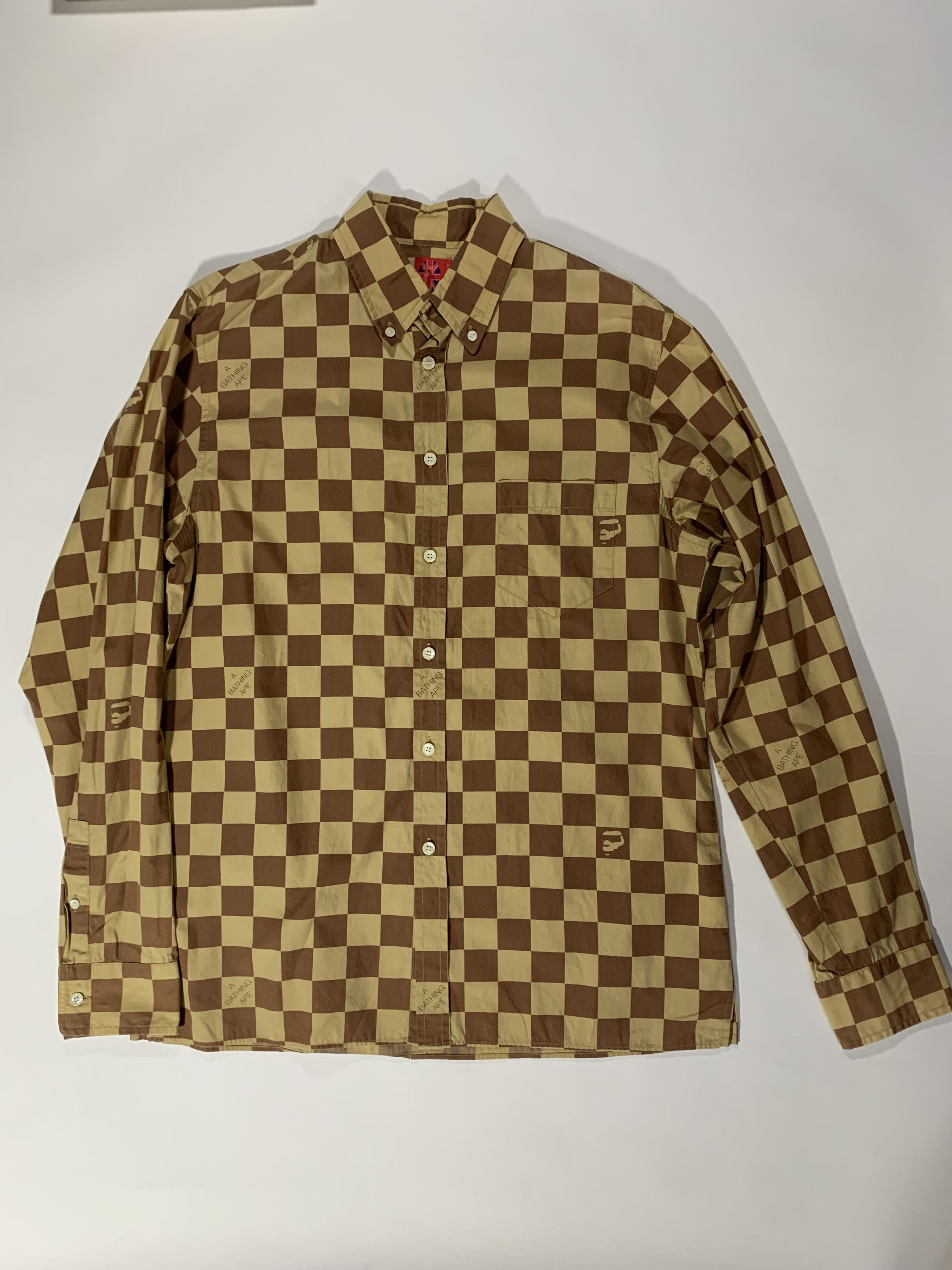 Bape AW02 Damier Large Check Print Shirt Size US L / EU 52-54 / 3 - 1 Thumbnail
