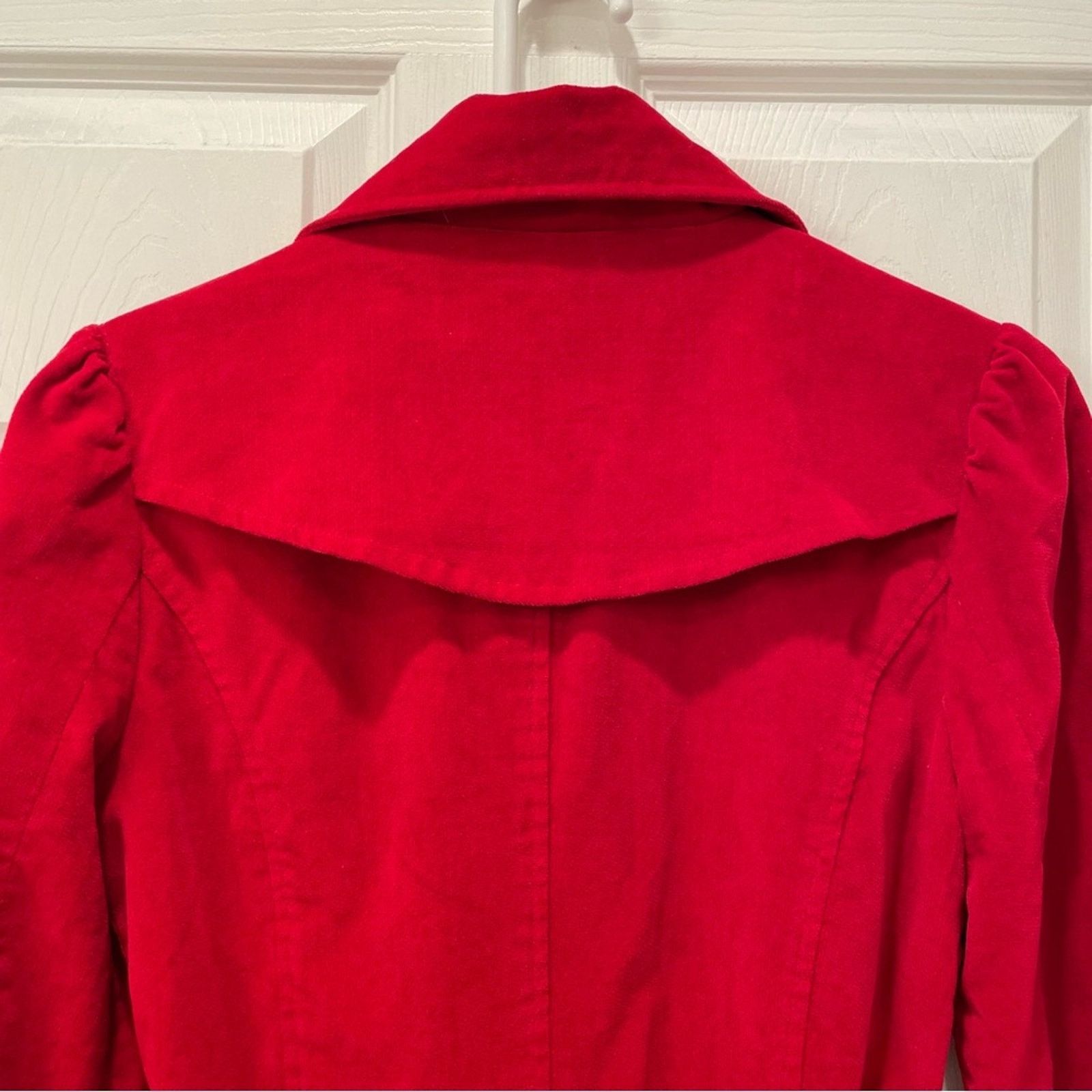 Other Vintage Heart Lined Red Velour Coat Size M / US 6-8 / IT 42-44 - 5 Thumbnail