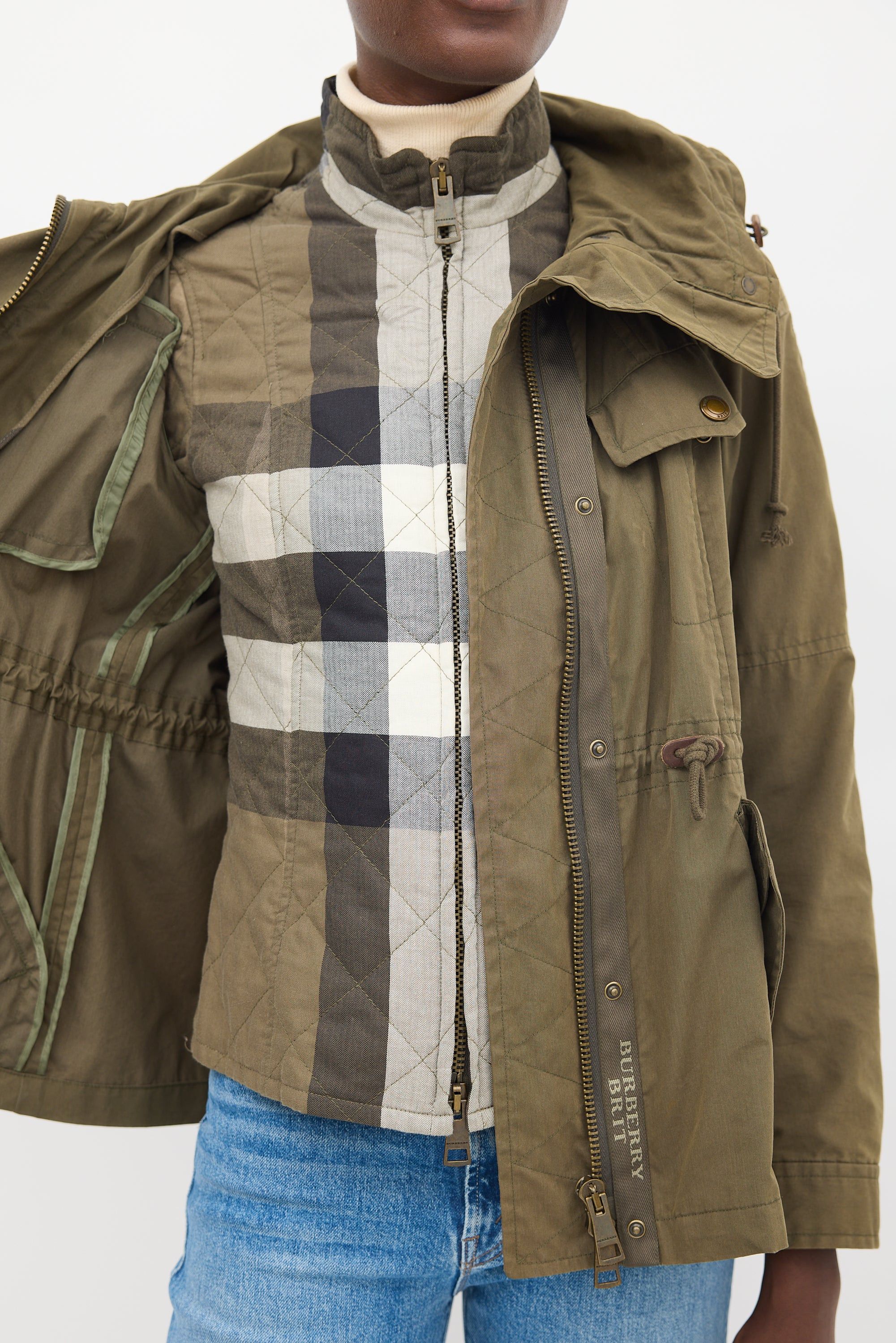 Burberry Rare 🔥 Vintage Burberry Brit Military Jacket Olive Green Size US M / EU 48-50 / 2 - 3 Thumbnail