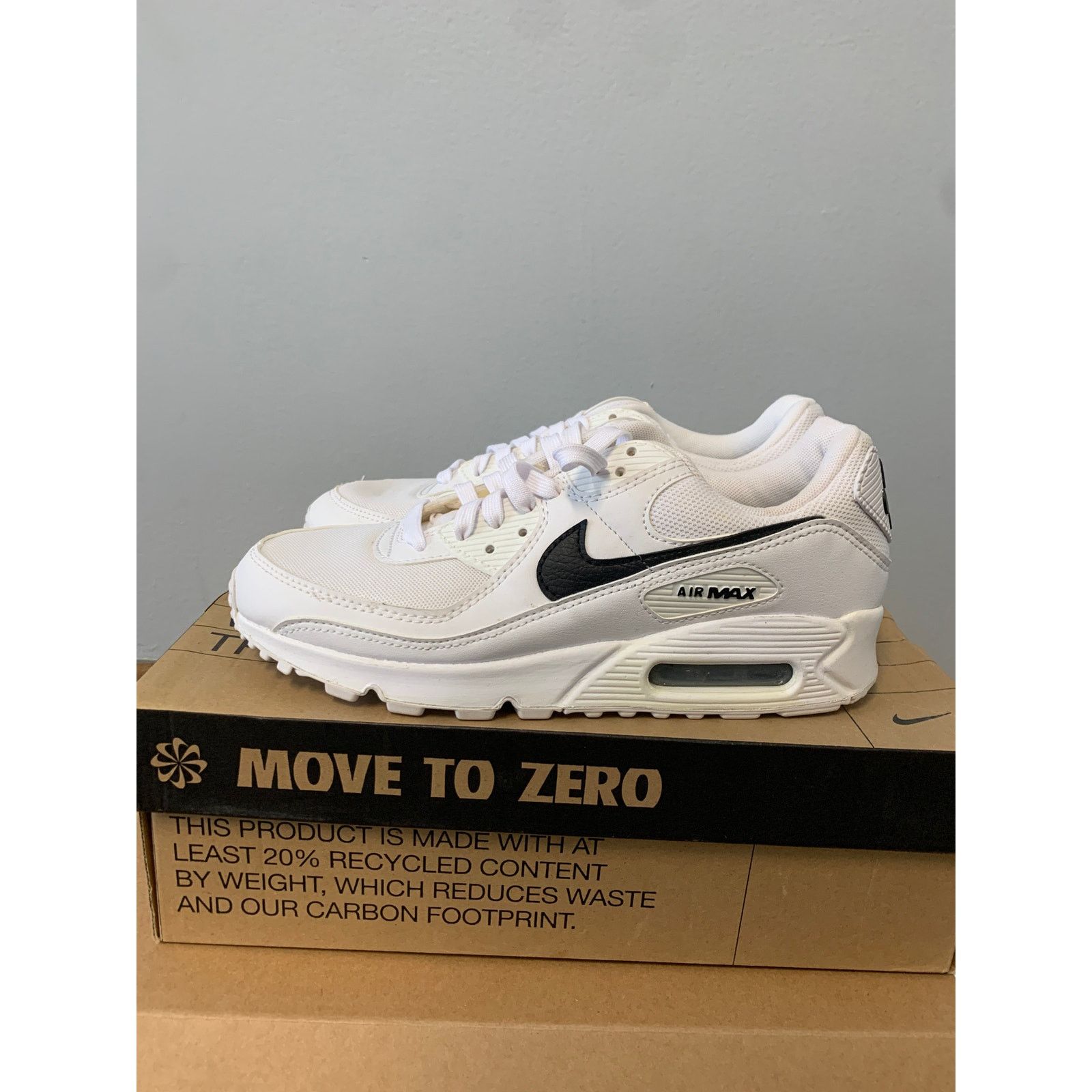 Nike Nike Air Max 90 Next Nature White Black Womens Size 8.5 Used Size US 8.5 / IT 38.5 - 4 Thumbnail