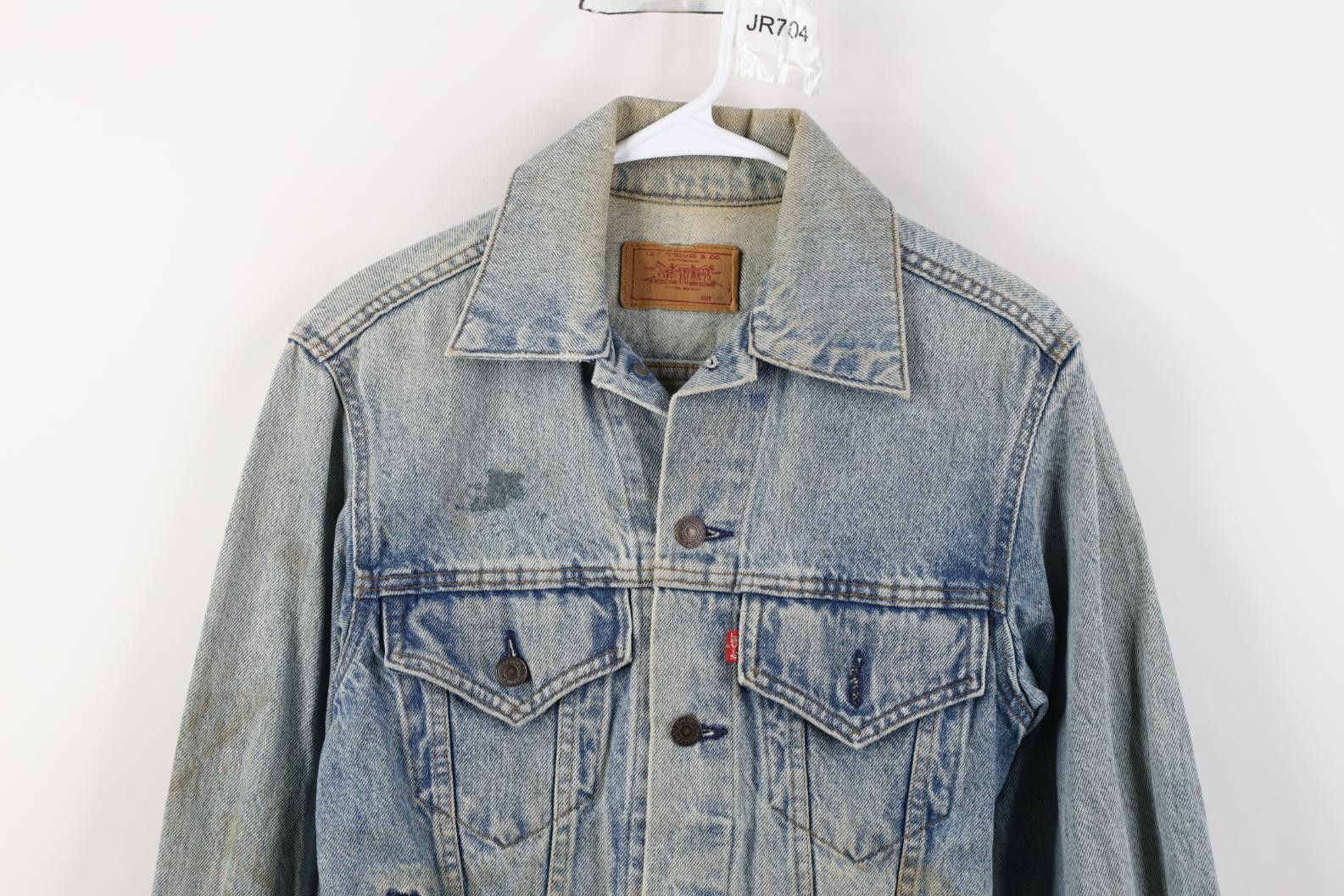 Levi's Vintage 80s Levis Denim Jean Trucker Jacket Blue USA Size US L / EU 52-54 / 3 - 2 Thumbnail