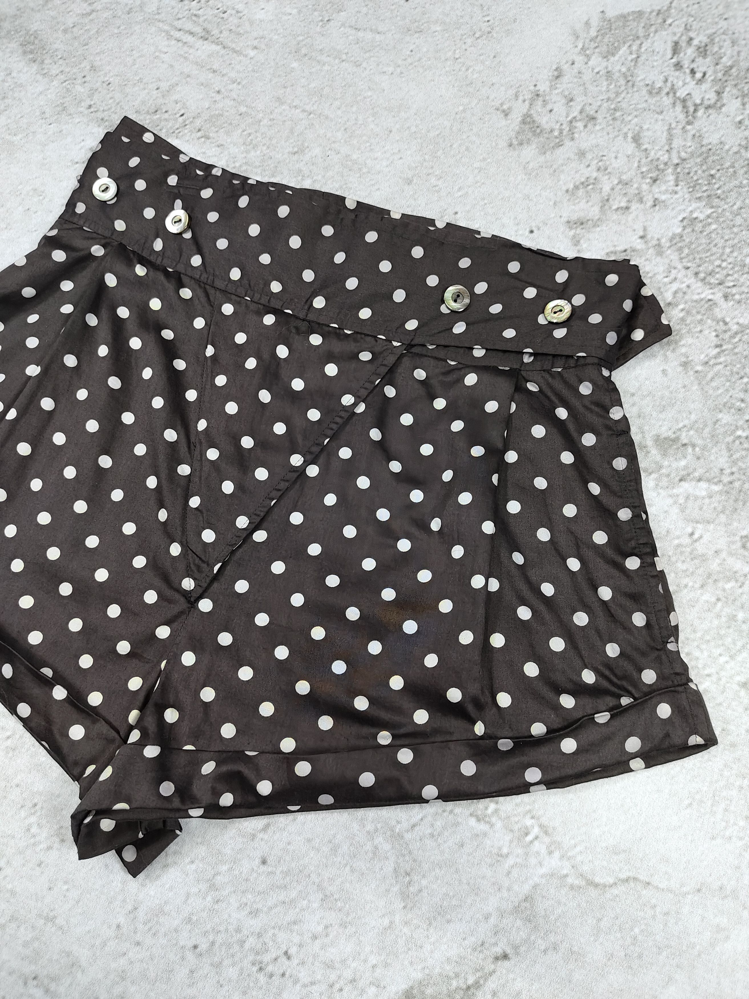 Junko Shimada 49AV Junko- 90s Archive Asymmetric PolkaDot Wrap Shorts Size 31" - 2 Thumbnail