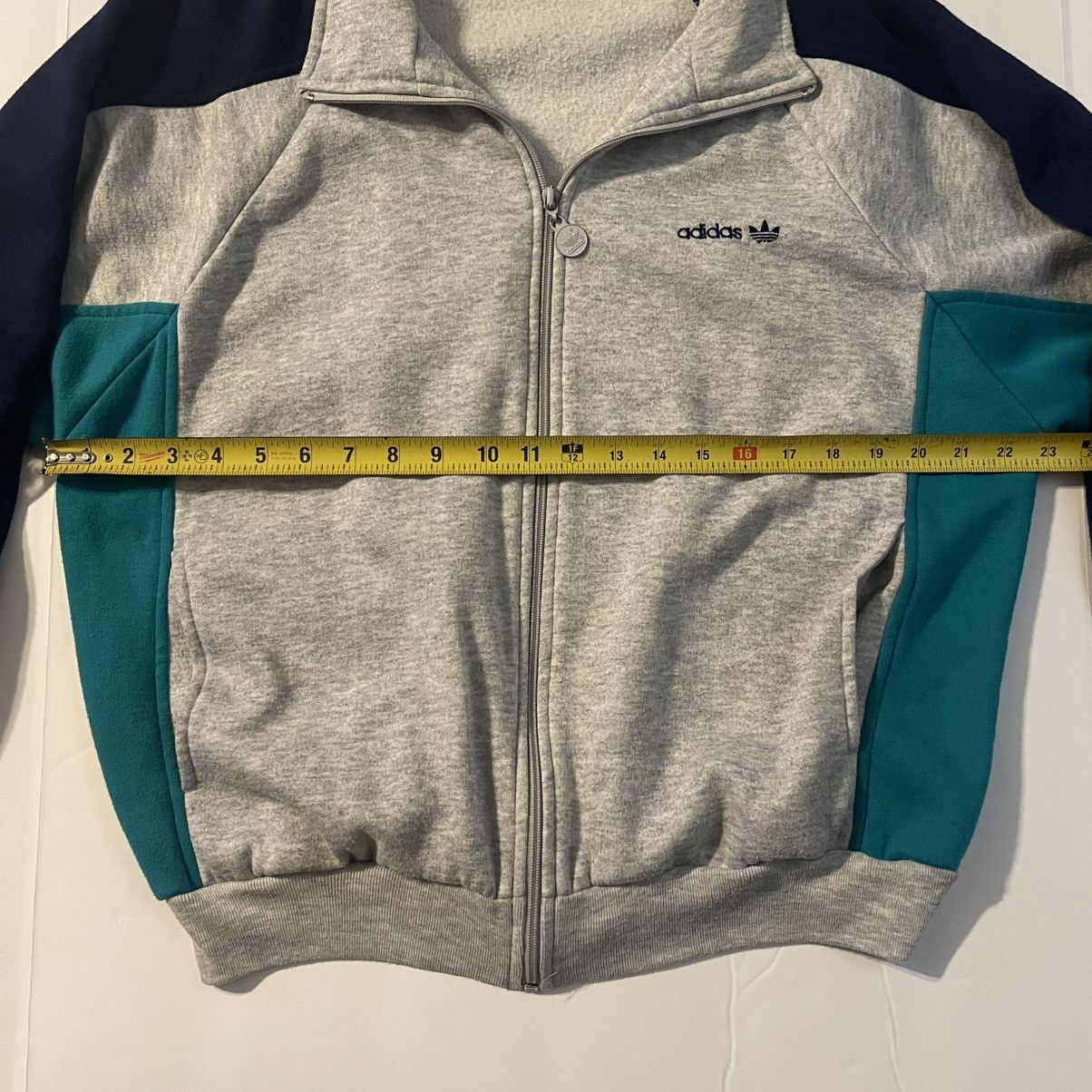 Adidas Vintage adidas Track Jacket Gray/Teal/Navy Trefoil Size US M / EU 48-50 / 2 - 6 Thumbnail