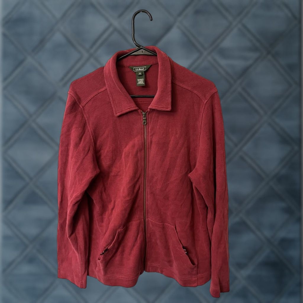 Vintage Vintage LL Bean Sweater Women's M Red Full Zip Fleece Pullover Mock Neck 0 UQ05 Size M / US 6-8 / IT 42-44 - 1 Thumbnail
