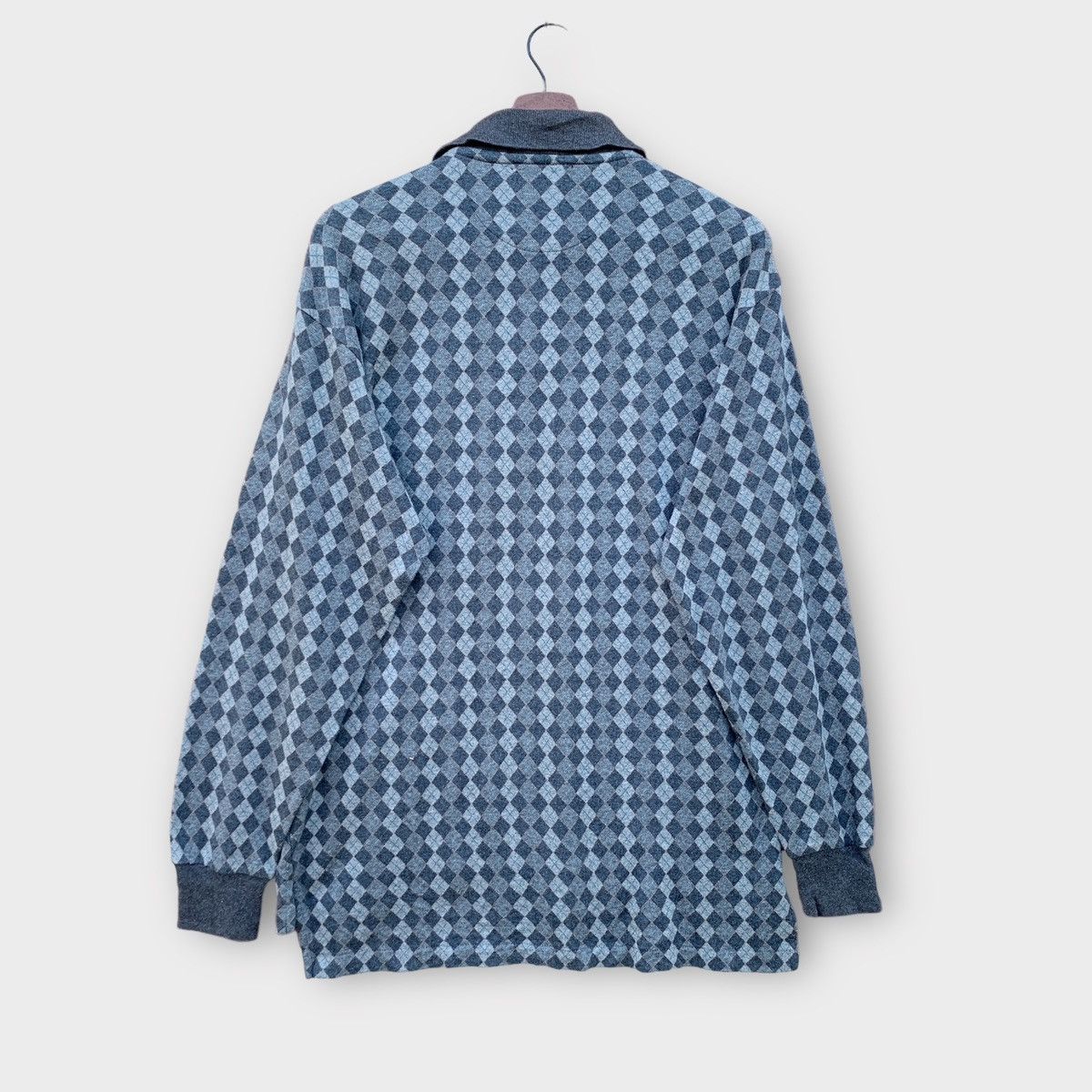Burberry VINTAGE 90s BURBERRYS USA ARGYLE KNIT POLO SHIRT Size US M / EU 48-50 / 2 - 2 Thumbnail
