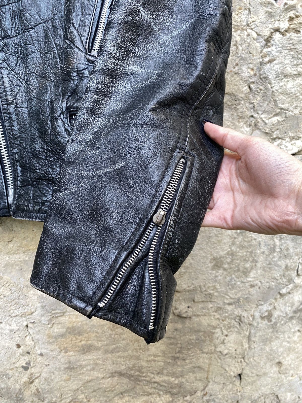 Vintage Vintage 80s Distressed Punk Lightning Leather Biker Jacket Size US L / EU 52-54 / 3 - 13 Thumbnail