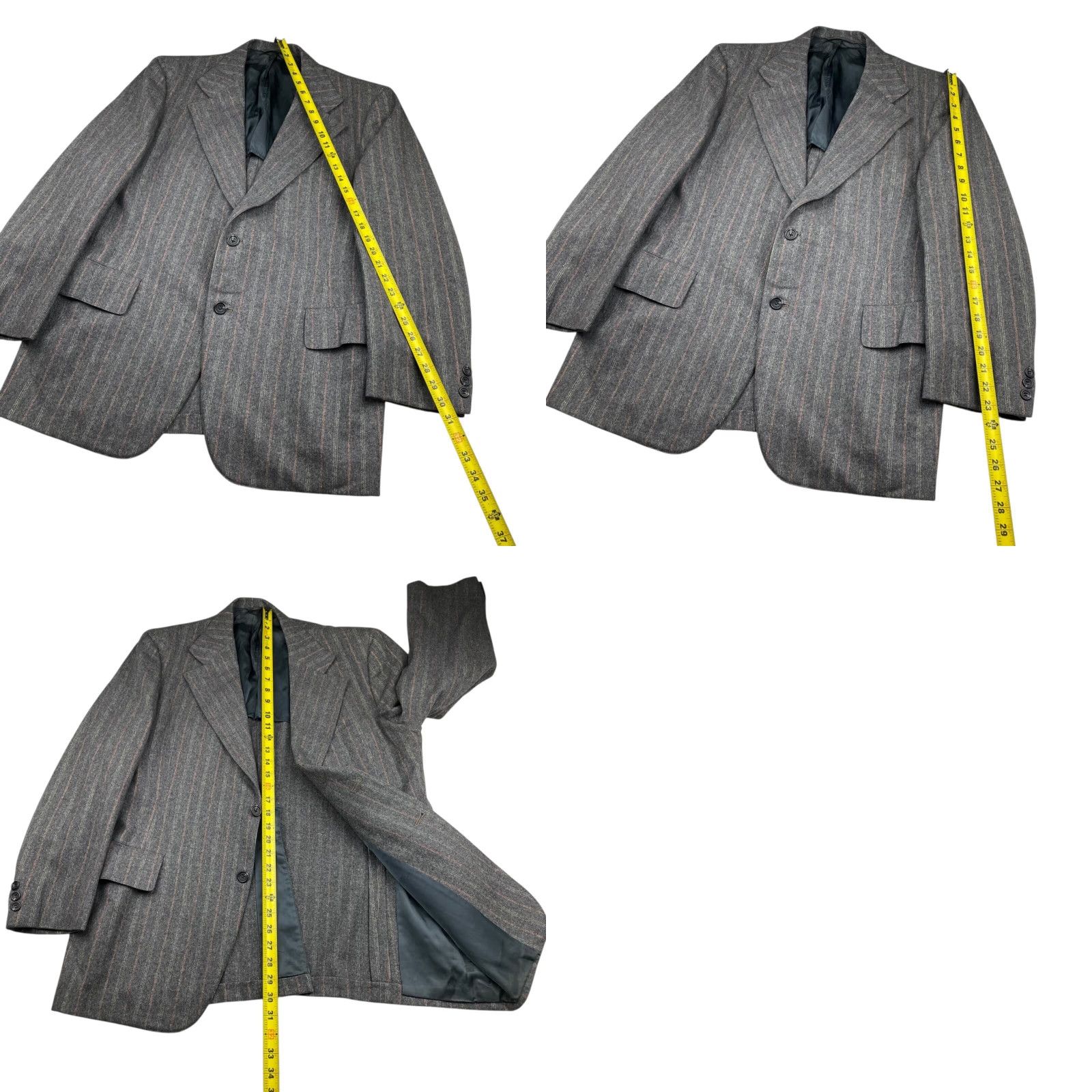 Saks Fifth Avenue VINTAGE Saks Fifth Avenue Men’s Blazer Gray Stripe 2-Button Wool 40R Shirt? Size 40R - 8 Thumbnail
